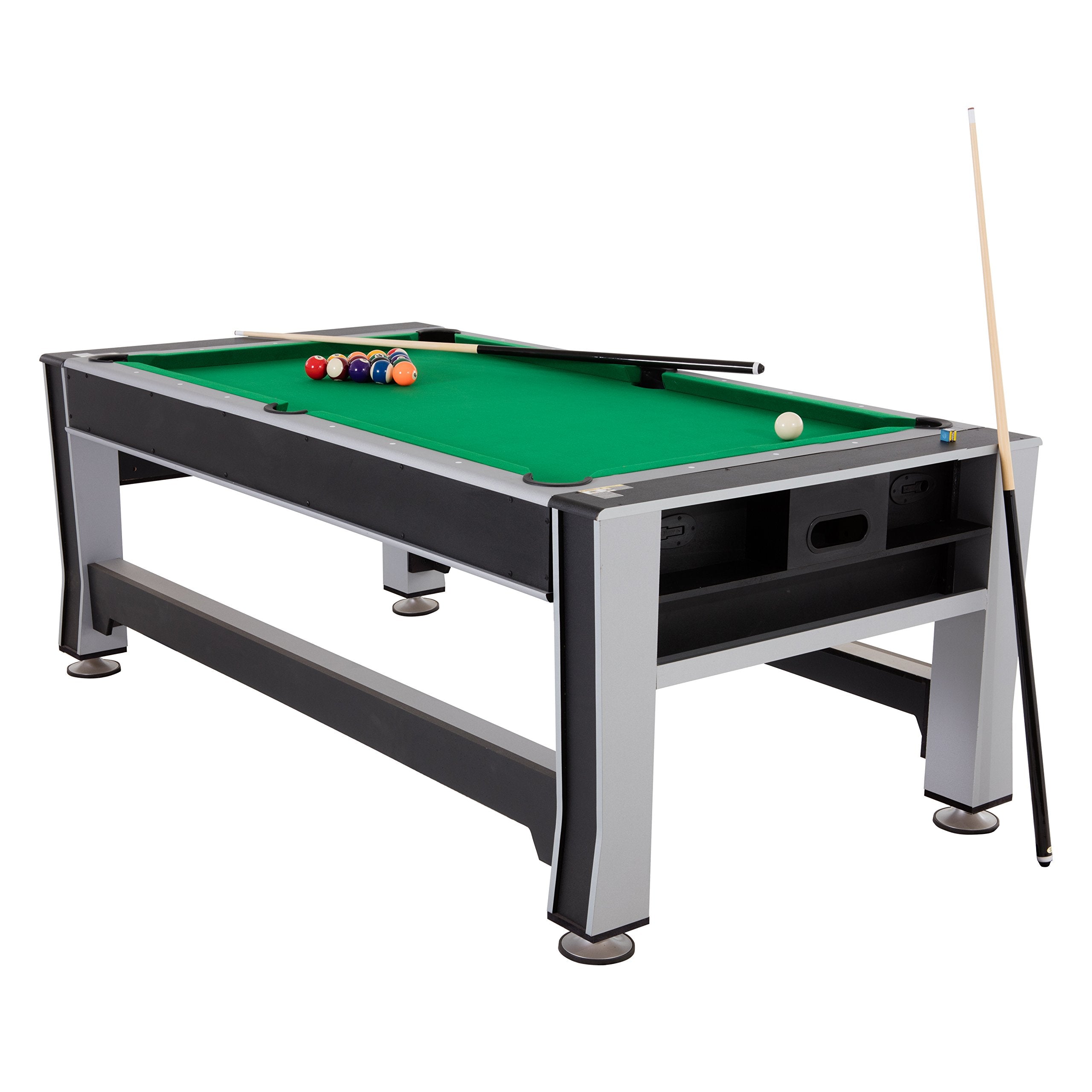 3-in-1 Triumph Rotating 7' Swivel Multigame Table - Air Hockey, Billiards/Pool, and Table Tennis - All Accessories Included