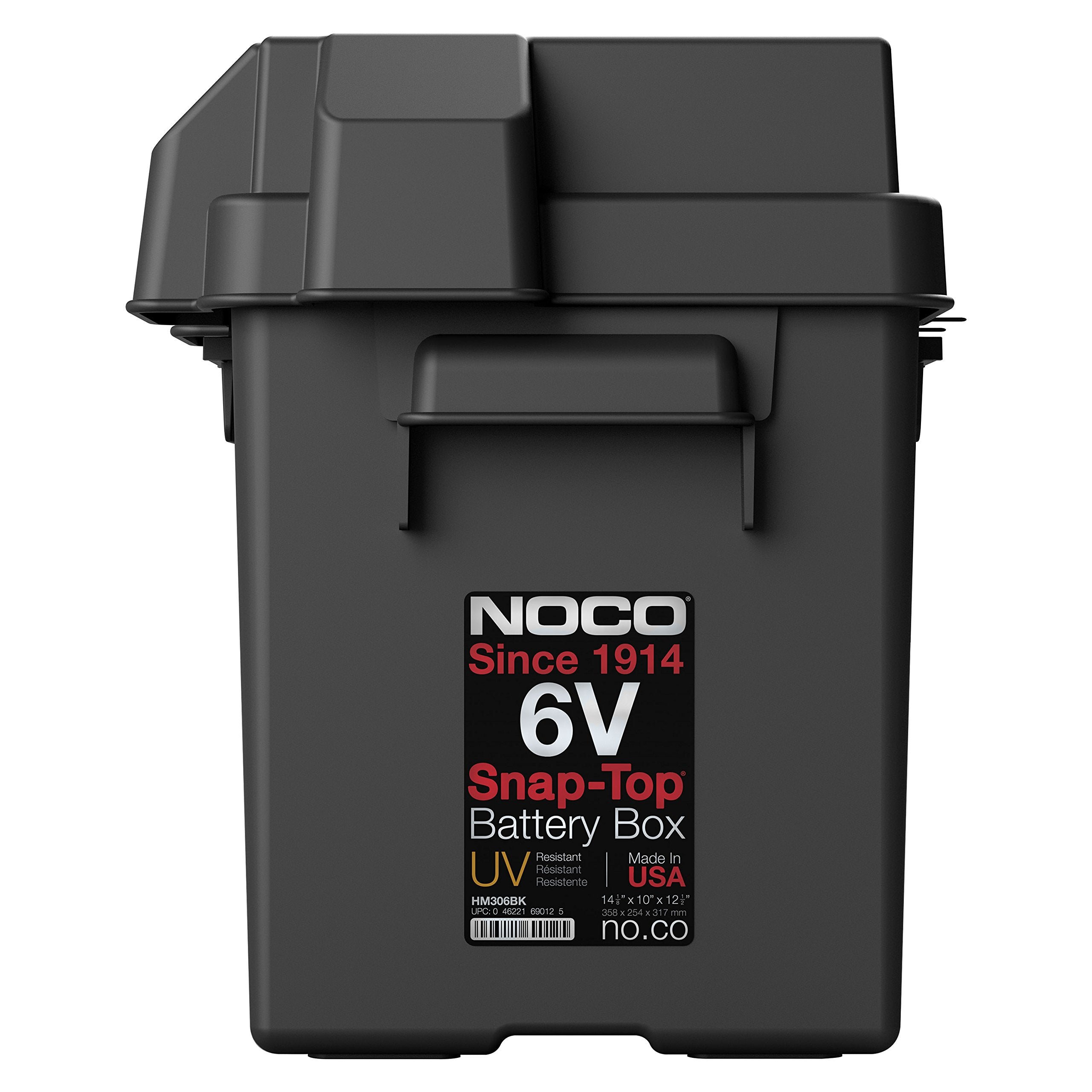 HM306BKS NOCO Snap-Top Battery Box, 6V Outdoor Waterproof Battery Box for Marine, Automotive, RV, Boat, Camper and Travel Trailer Batteries