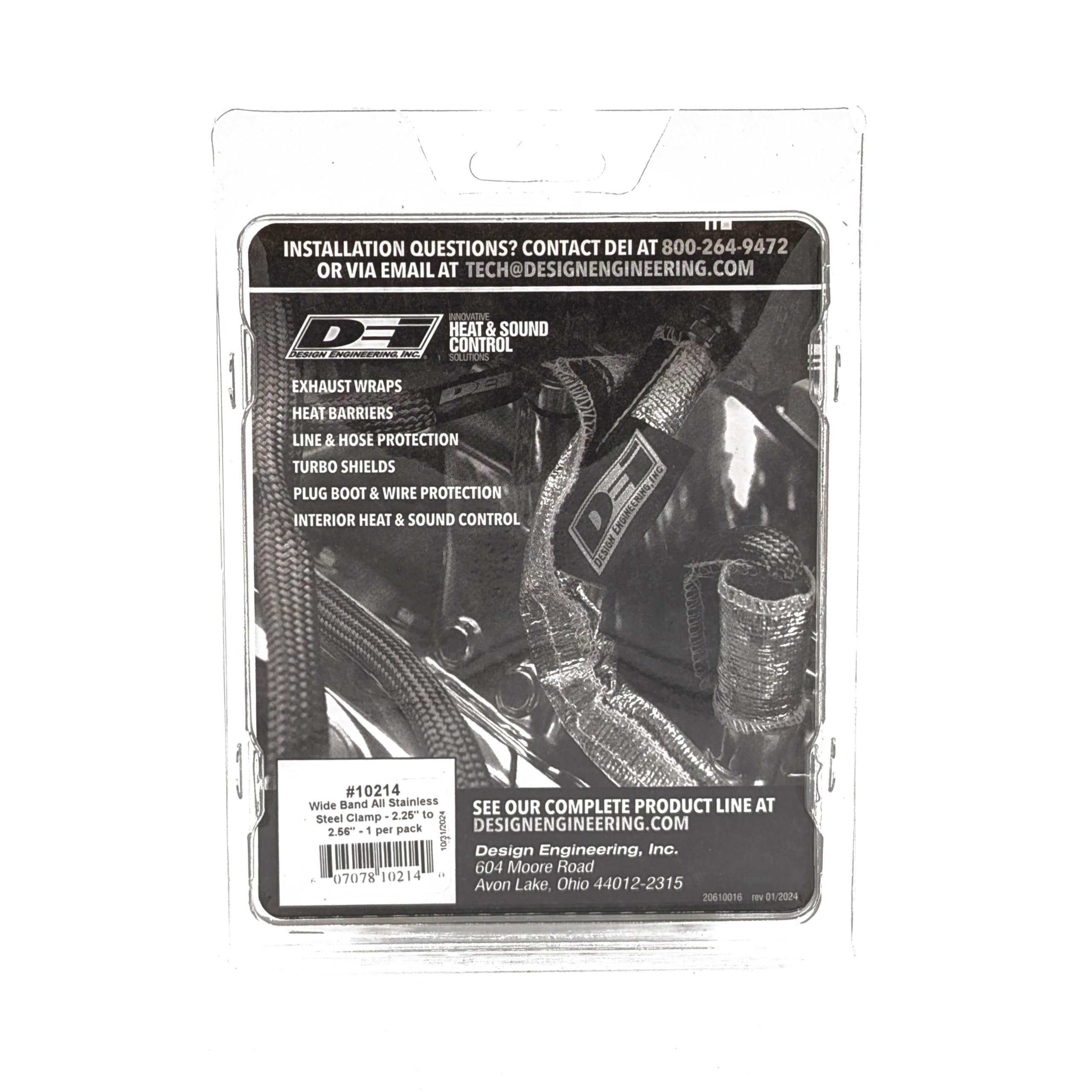 Design Engineering Stainless Steel 010214 Wide Band T-Bar Exhaust Clamp, 2.25" - 2.56"