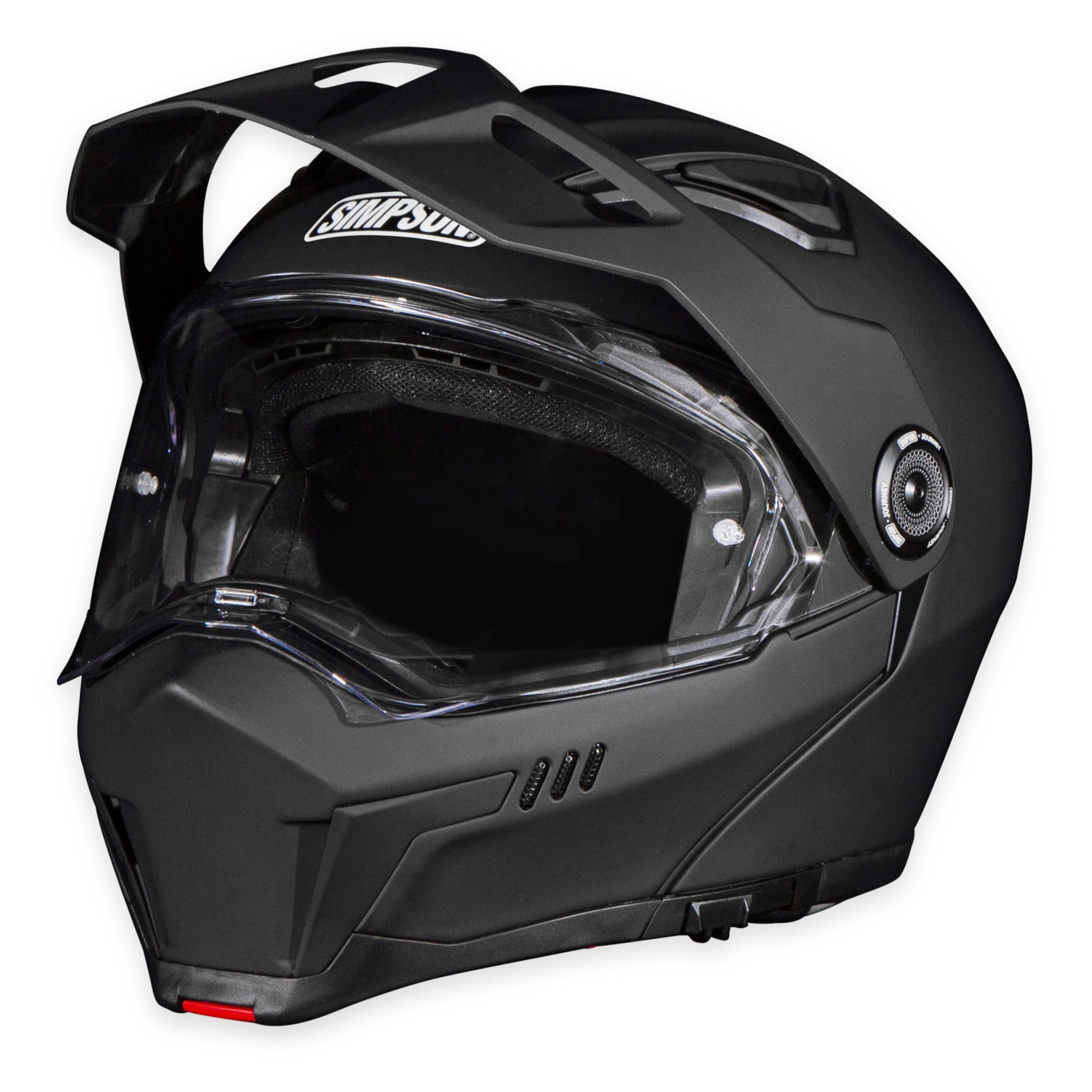 Journey Bandit Simpson Motorcycle Helmet - Matte Black - 2XL | Off Road Dirt Bike UTV Motocross ATV | Modular Full-Face Flip Up | Clear Pinlock Anti-Fog Visor Shield | DOT ECE Certified (JB32X)