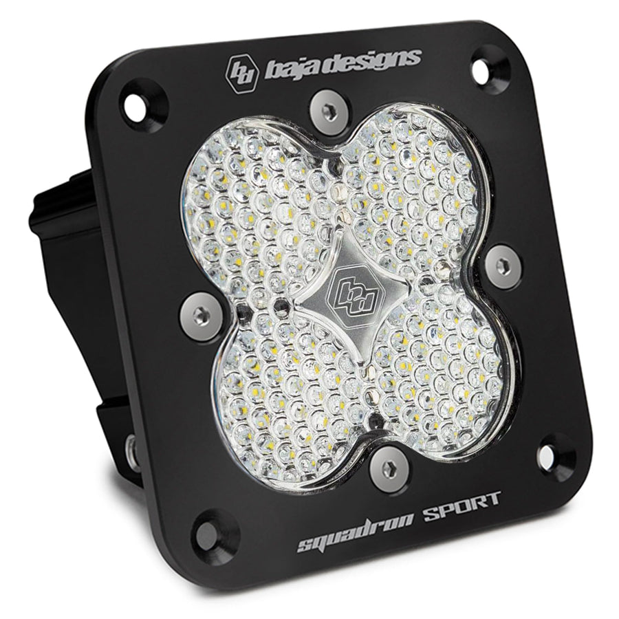 Baja Designs Flush Mount Squadron Sport LED Auxiliary Light for Jeeps, Off-Road 4x4, Trucks, UTV, ATV, SUV (Work Scene; Clear)