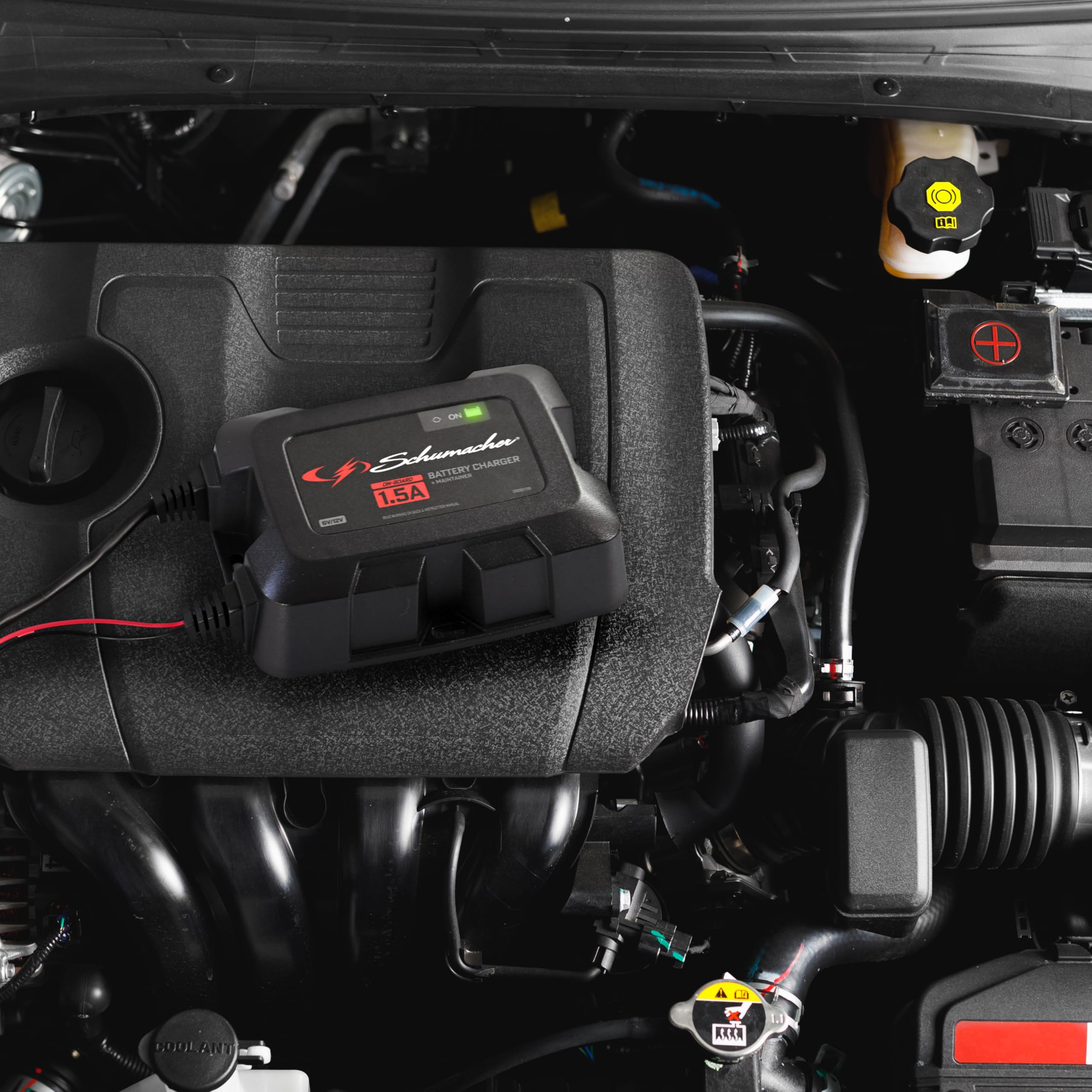 1.5A Schumacher Electric Onboard Car Battery Charger and Maintainer, 3-in-1 Solution, for 6V/12V Power Sport, Automotive, and Marine Batteries, SC1587
