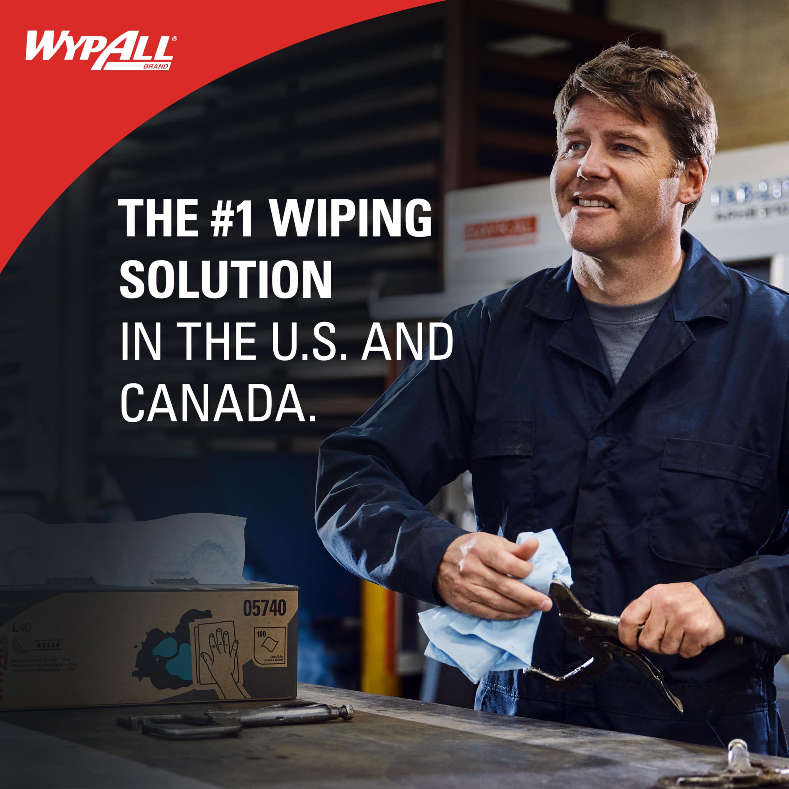 WypAll X70 Reusable Extended Use Cloths (41455), POP-UP Box, Long Lasting Performance, White (10 boxes of 100 wipes)