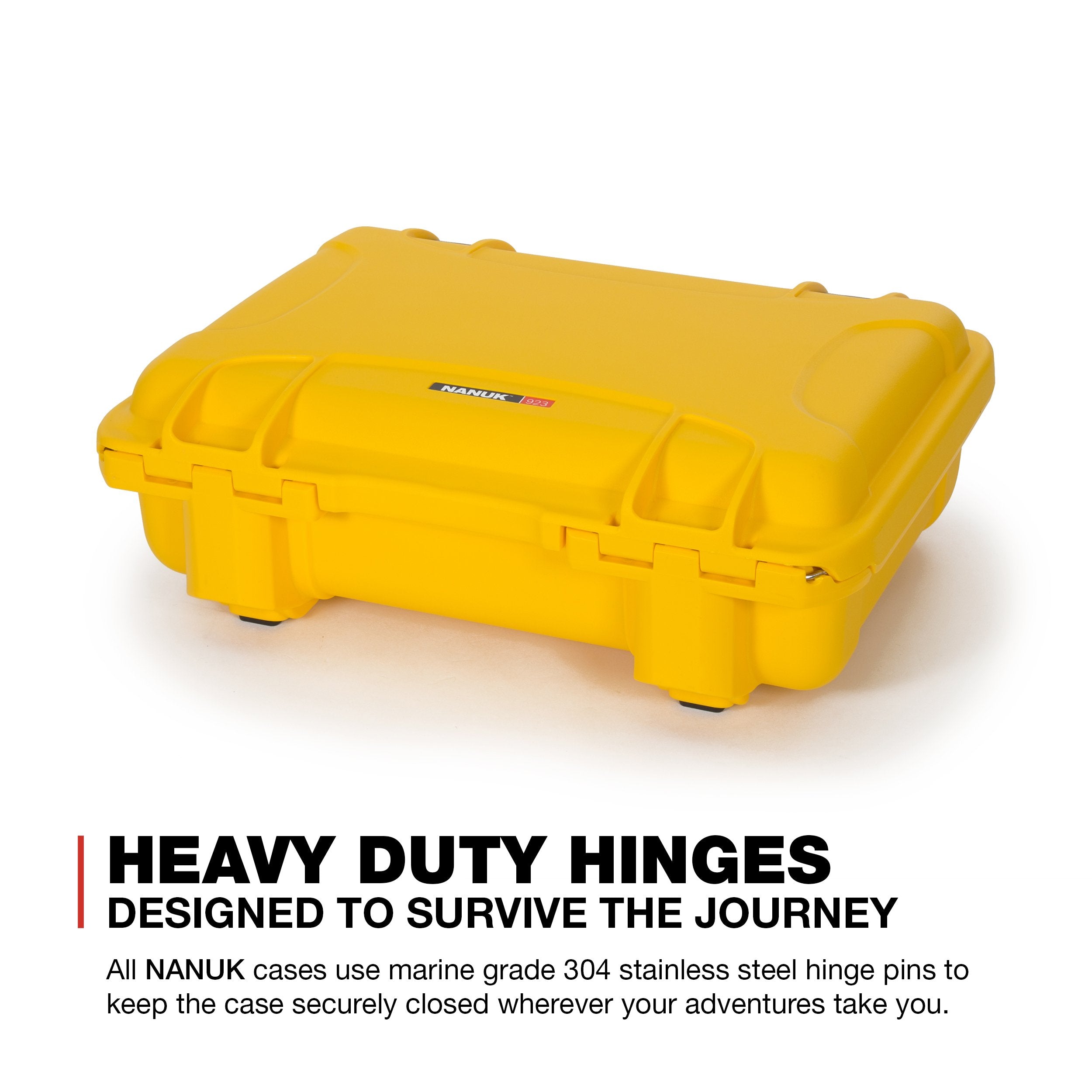 Waterproof Nanuk 923 Hard Case Empty with Incorporated TSA Approved Travel Lock Latches - Yellow