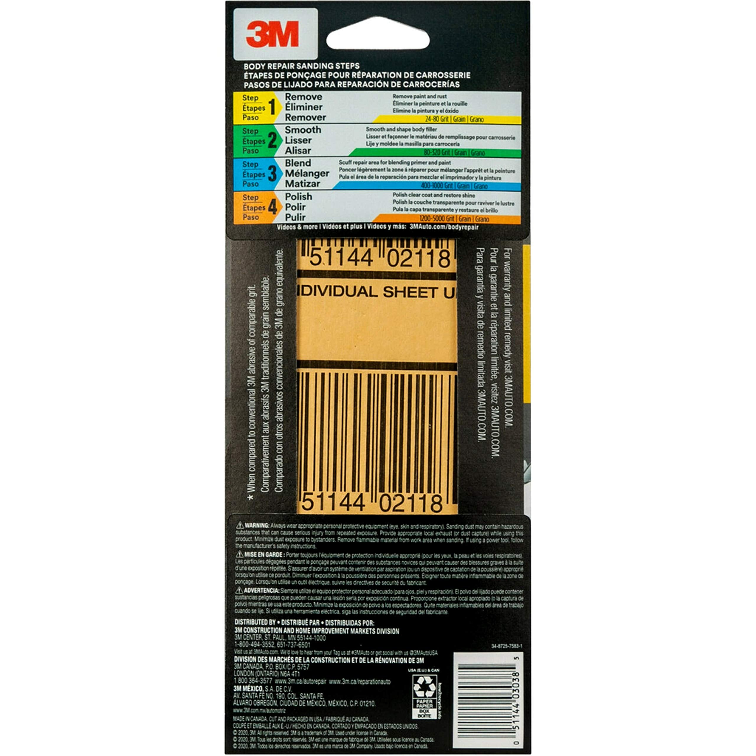 3M Sandpaper, 40 Grit, 03038, 5 Sheets, 3 2/3 in x 9 in