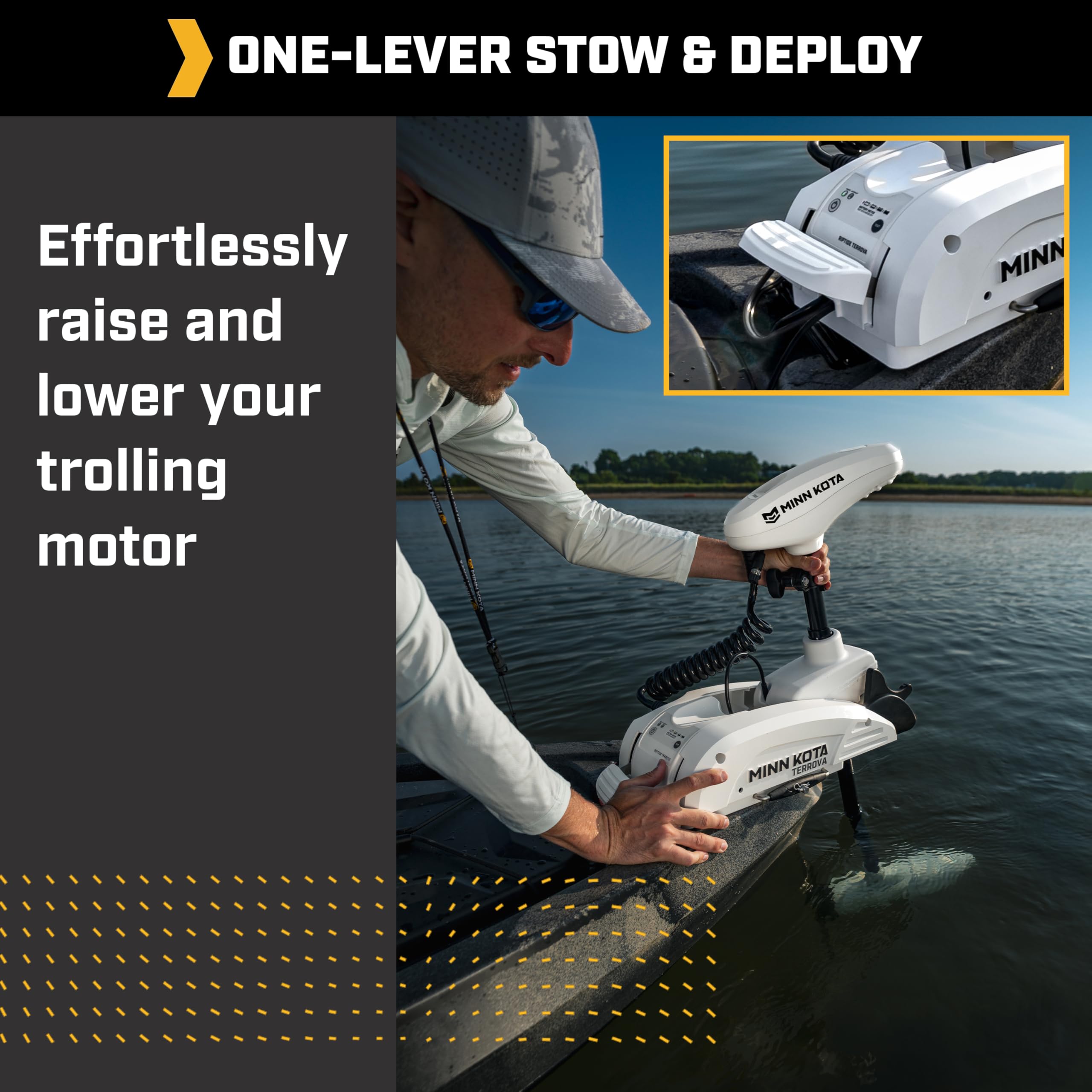 Minn Kota Kayak Riptide Terrova Bow-Mount Electric Trolling Motor with GPS, 55 Lb. Thrust, 36 in. Shaft, Saltwater