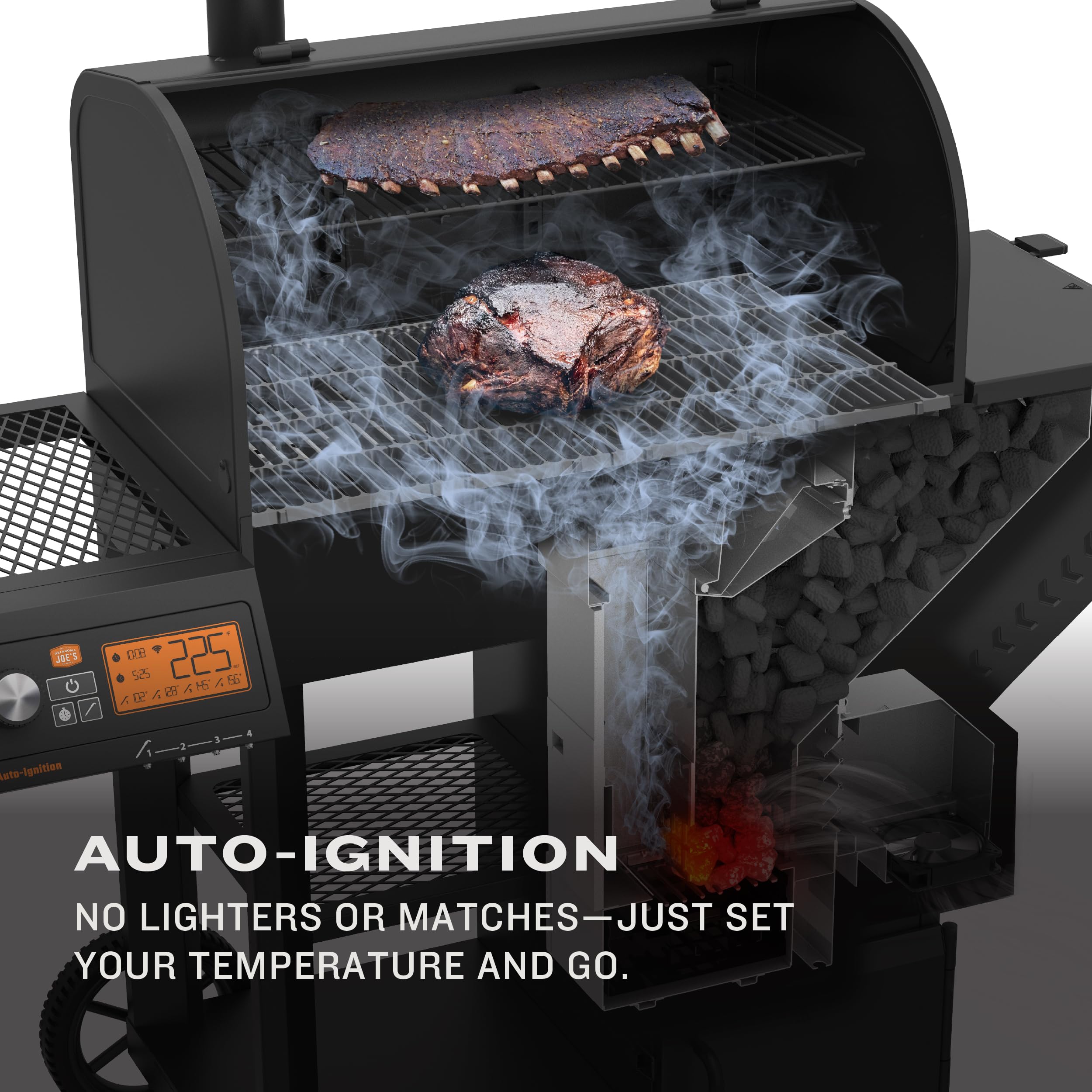 Tahoma 900A DLX Auto-Feed Oklahoma Joe's Charcoal Smoker & Grill w/Wi-Fi - 25203115