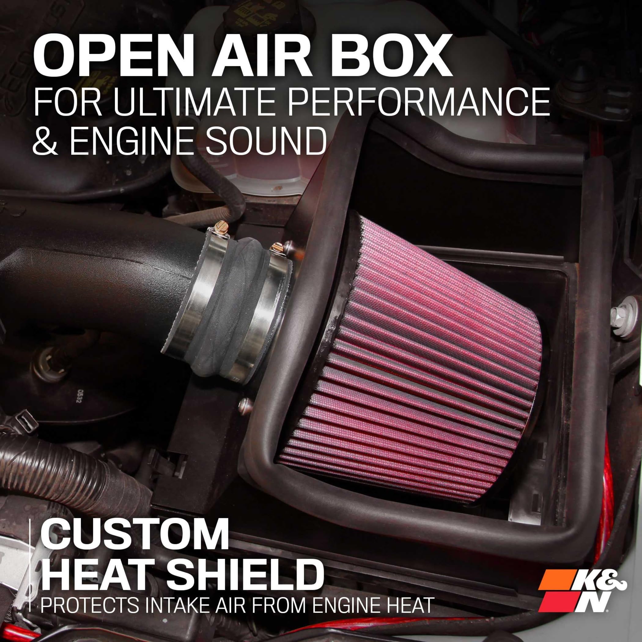 Cold Air Intake System K&N: High-Flow Air Filter, Increase Performance & Towing: Compatible with 2011-2014 FORD F150, 57-2581