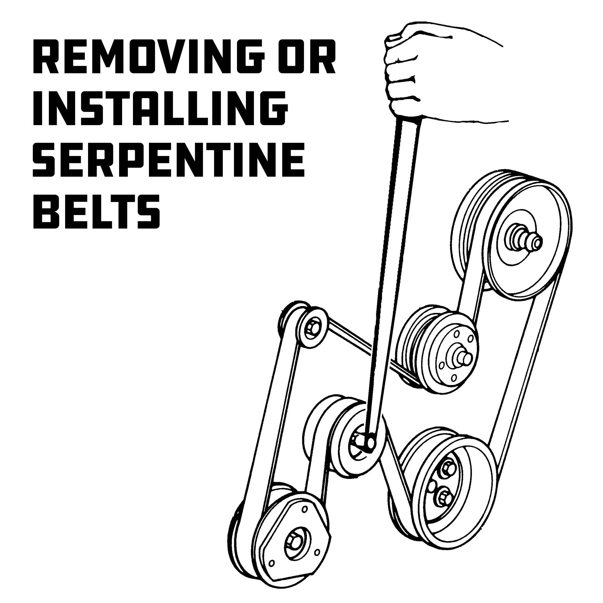 Powerbuilt Tool Set Serpentine Belt, Remove and Install Car Vehicle Serpentine Belts, for Spring-Loaded, Accessories and Storage Case Included - 648629,Silver