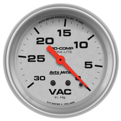 Auto Meter Ultra-Lite 4484 Mechanical Vacuum Gauge , 2.625 in.