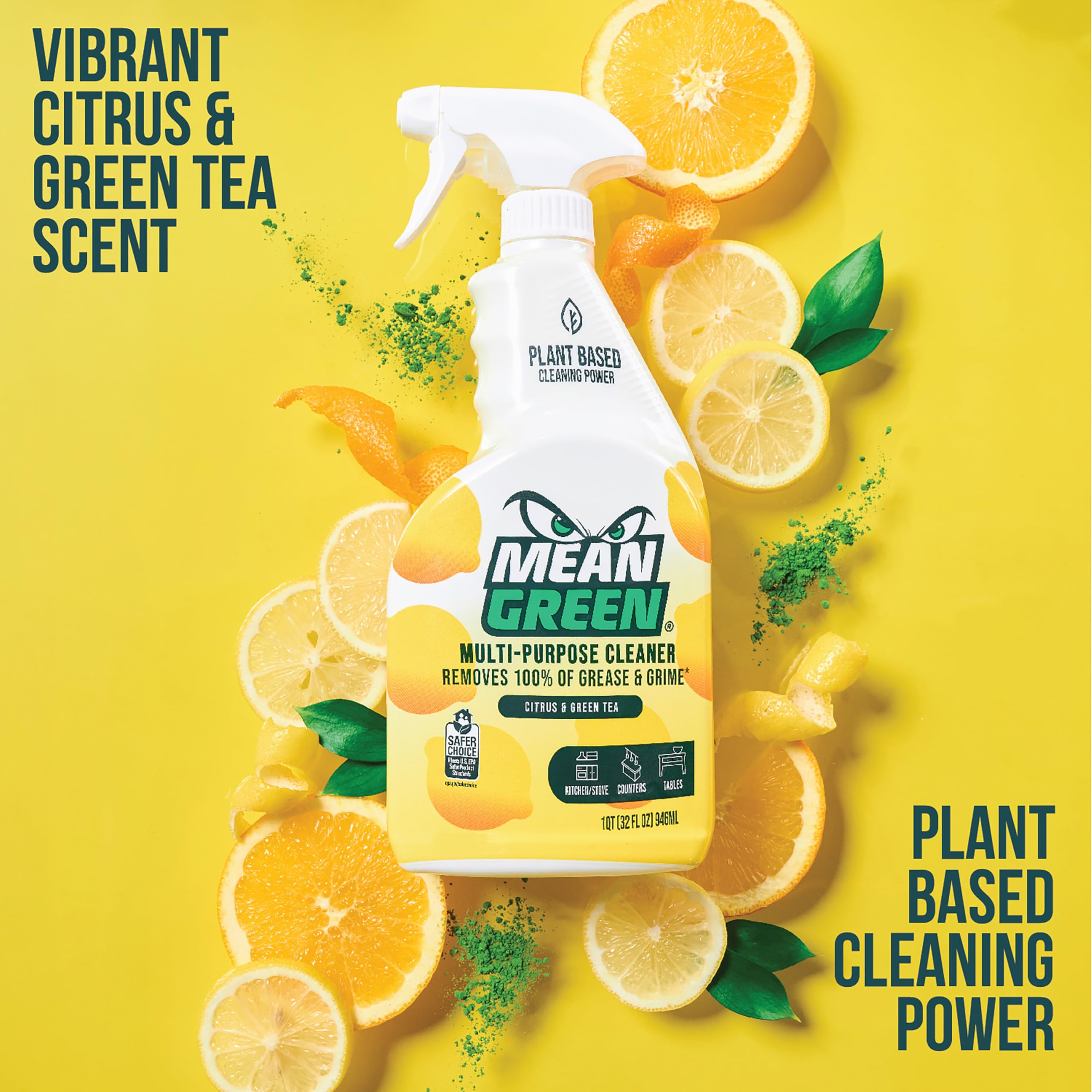 Mean Green Multi-Purpose Cleaner Non-Concentrated Ready-to-Use, Citrus & Green Tea, 32 Ounce