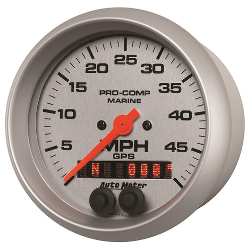 Speedometer AutoMeter 200635-33 Gauge, 3 3/8", 50Mph, GPS, Marine Silver