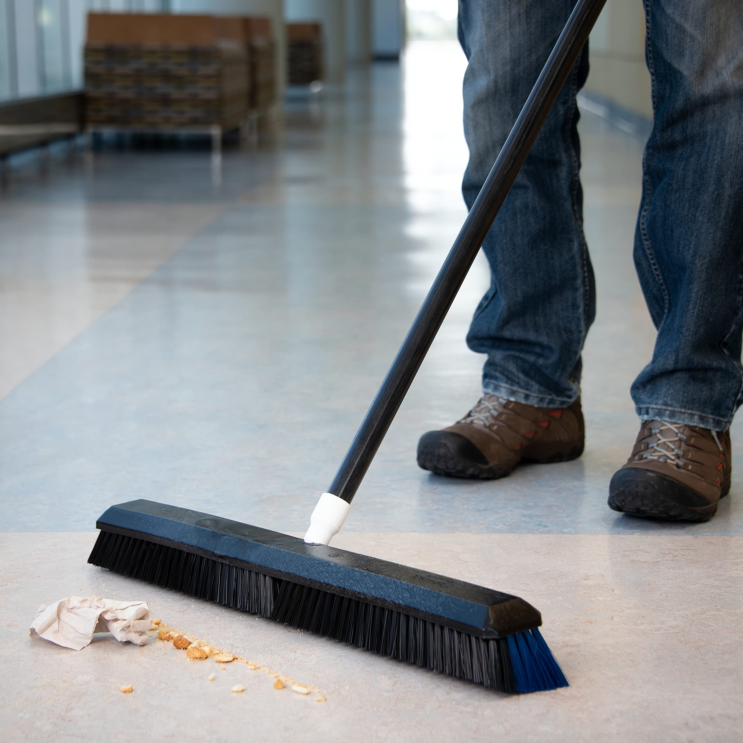 SPARTA Omni Sweep Flo-Pac Plastic Broom Head for Cleaning, 24 Inches, Black