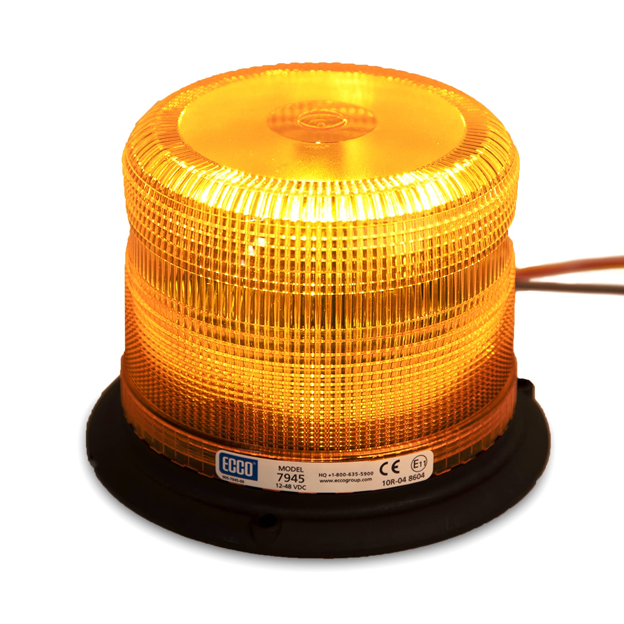 7945A ECCO 7945 Series Pulse 2 Beacon Light 3 Bolt / 1 Inch Pipe Mount, Amber