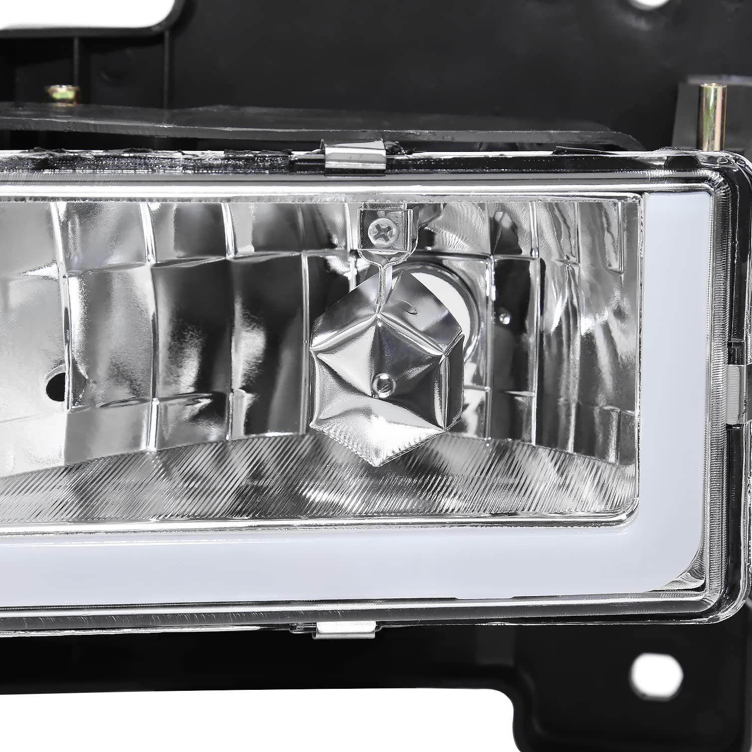LED Bar Headlights + Bumper Lights + Corner Lights SPEC-D TUNING Compatible with 1994-1998 GMC C10 C/K Suburban Sierra, Left + Right Pair Headlamps Assembly