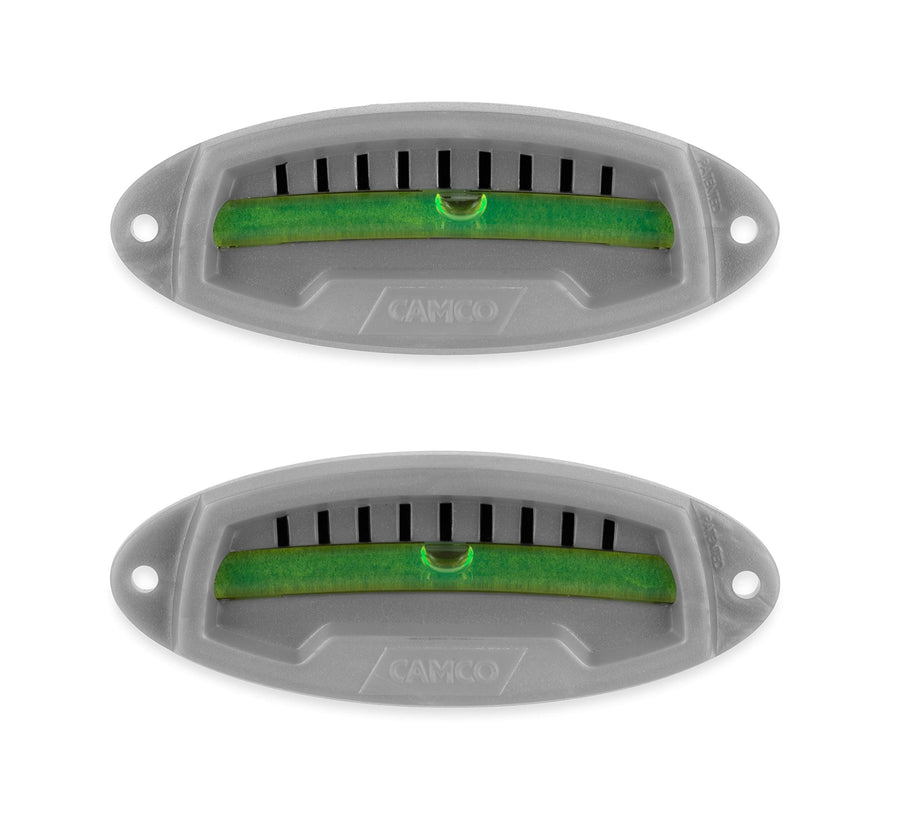 Camco Bubble Levels Utility Trailer - Features Graduated Markings for Easy RV Leveling - Easy Install w/Screws or Self-Adhesive Tape - 2-Pack (25503)