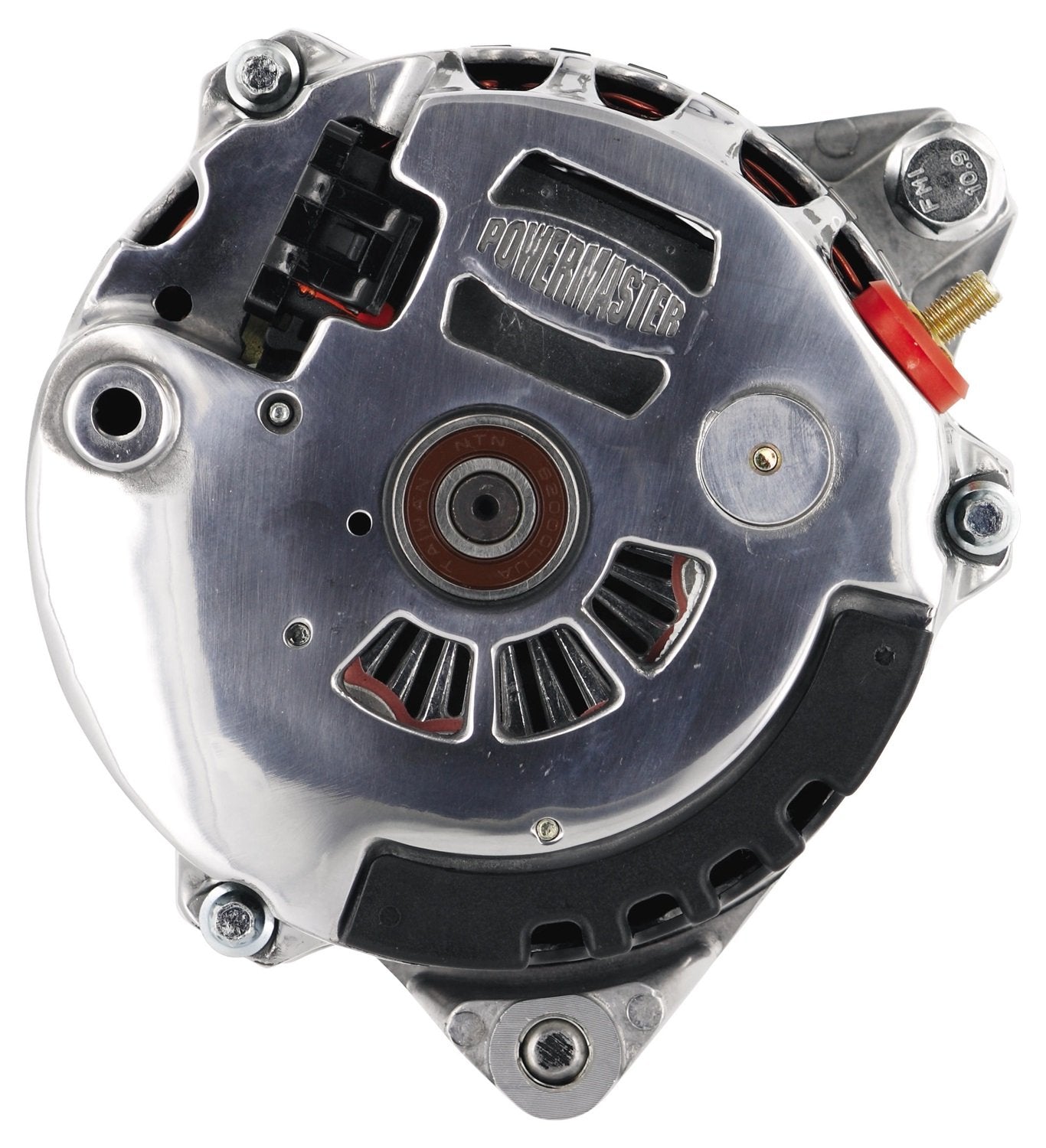 Alt GM CS130 Powermaster Polish 140A 1V Pulley Offset Left MTG Side BAT Post 1-Wire or OE Hookup
