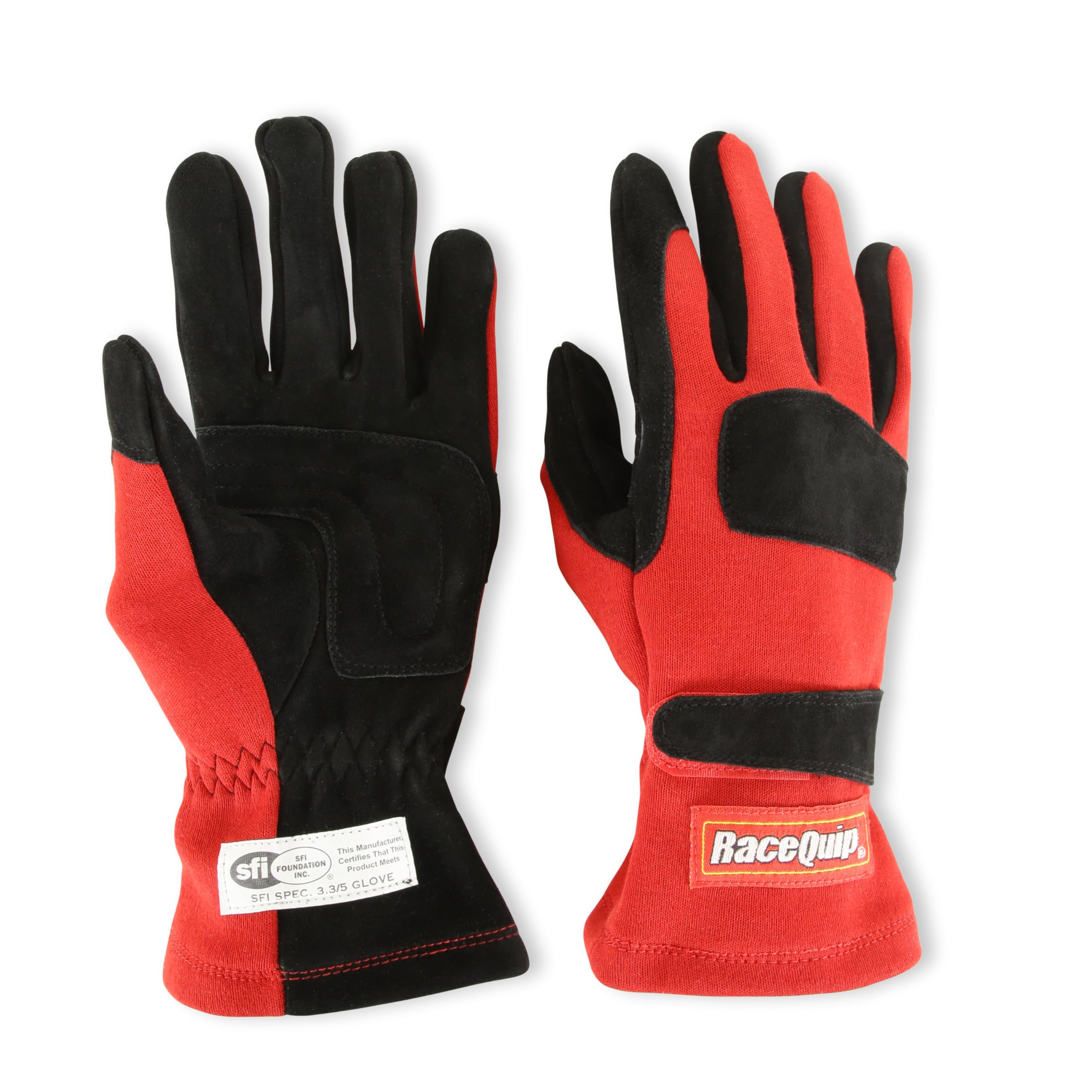 355015RQP RaceQuip® Driving Gloves 355 Series - SFI 3.3/5 - Black/Red - Large