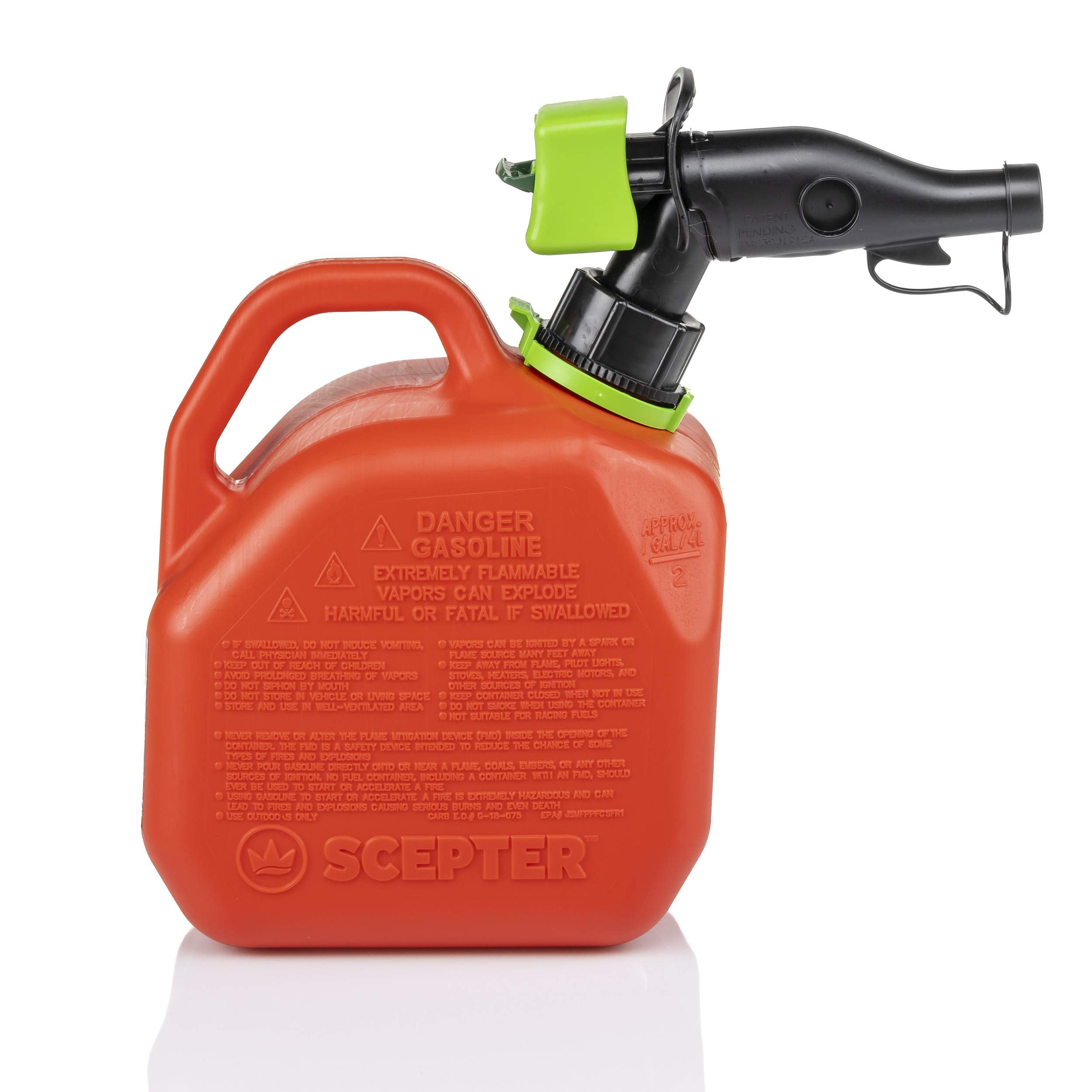 1 gal. Gas Can,Red,PP,11-3/4"Hx5-61/64"W
