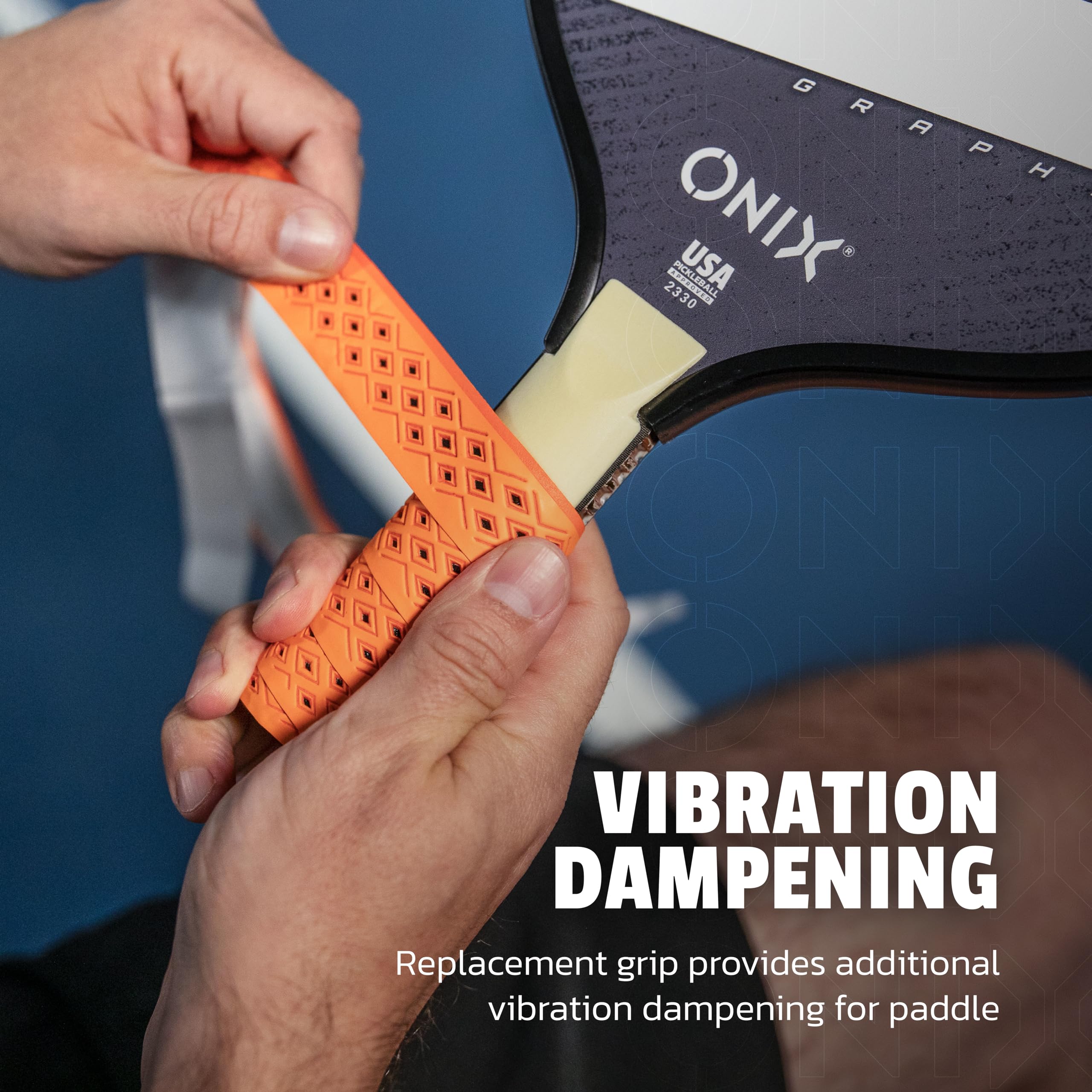 Onix Pro Team Pickleball Perforated Replacement Grip — Black/Orange