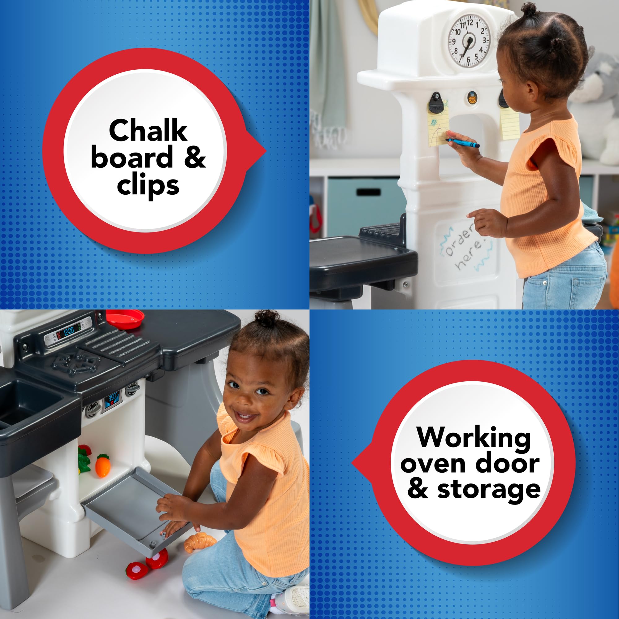 Kids Dine-in Kitchen Set Simplay3 with 2-Seat Table and 32 pc Kitchen Set