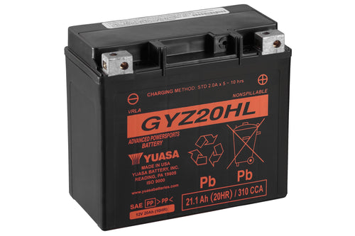 Yuasa GYZ20HL YUAM720GH Factory Activated GYZ H Series AGM Battery