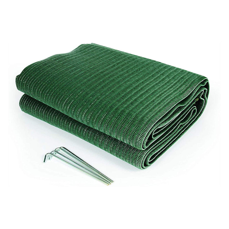 Reversible Camco 42880 Awning Leisure Mat-6' X 9', Green