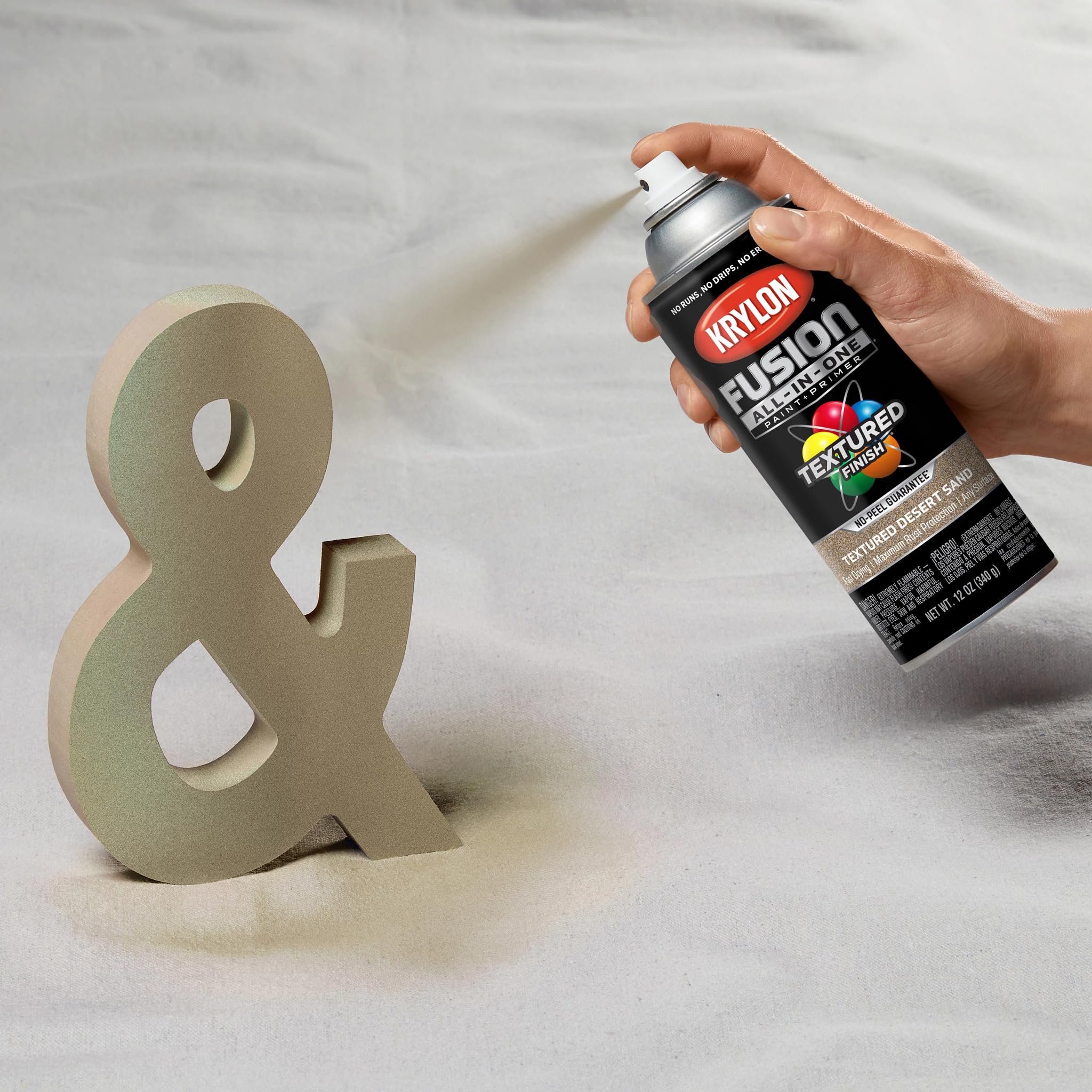 Krylon All-In-One Adhesive Spray Paint for Indoor/Outdoor Use, 12 oz, Desert Sand