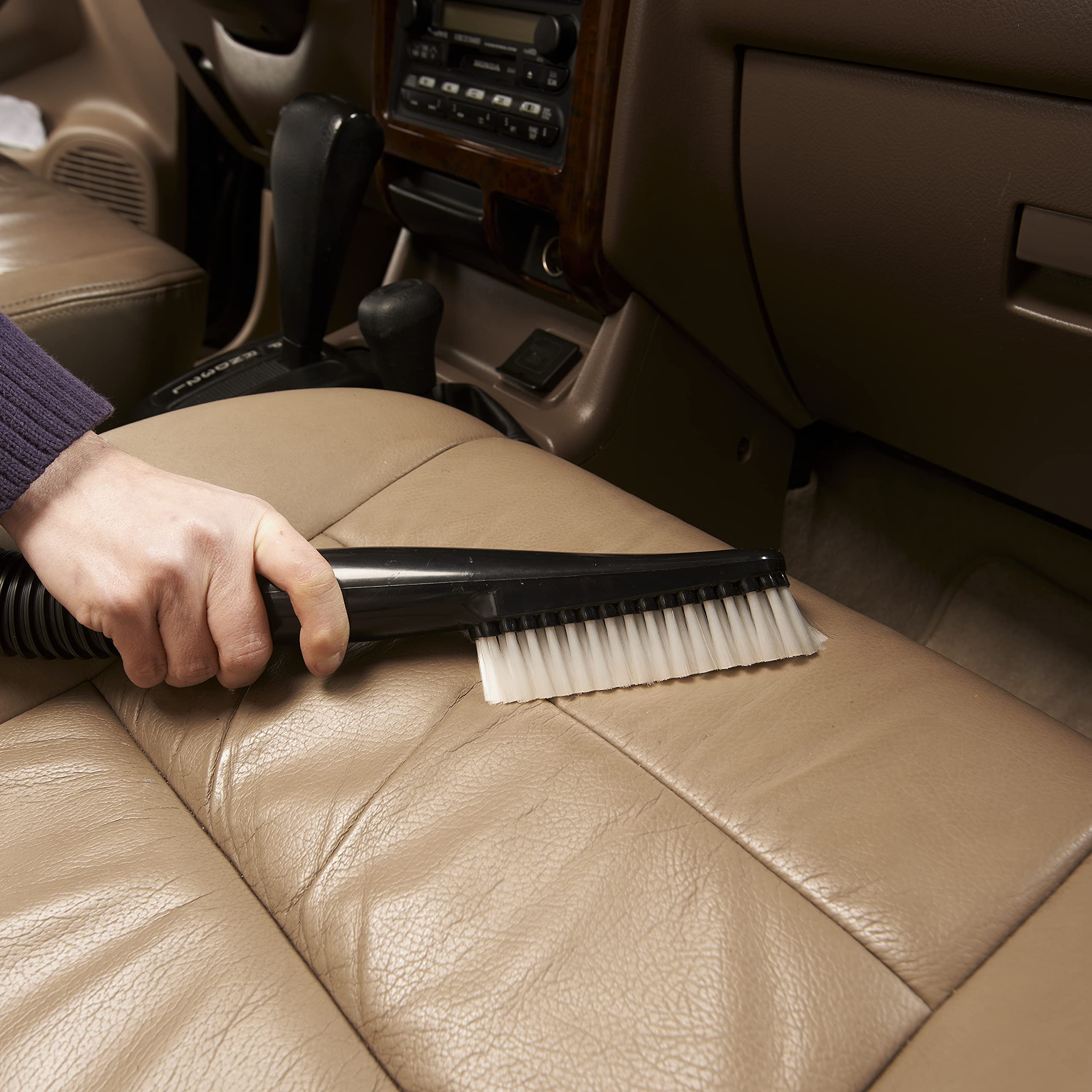 1.25 Inch Diameter Shop-Vac Soft Auto Brush, Black Nylon Bristles Ideal for Cleaning Vehicle Interiors, Dashboards, and Upholstery
