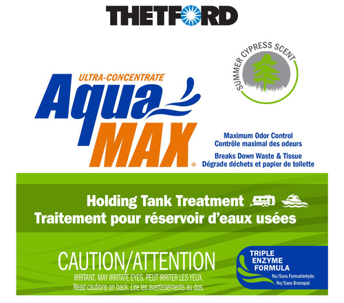 Thetford AquaMAX RV Holding Tank Treatment Summer Cypress Scent, Formaldehyde Free, Waste Digester, Septic Tank Safe, 55 Gallon (96753)