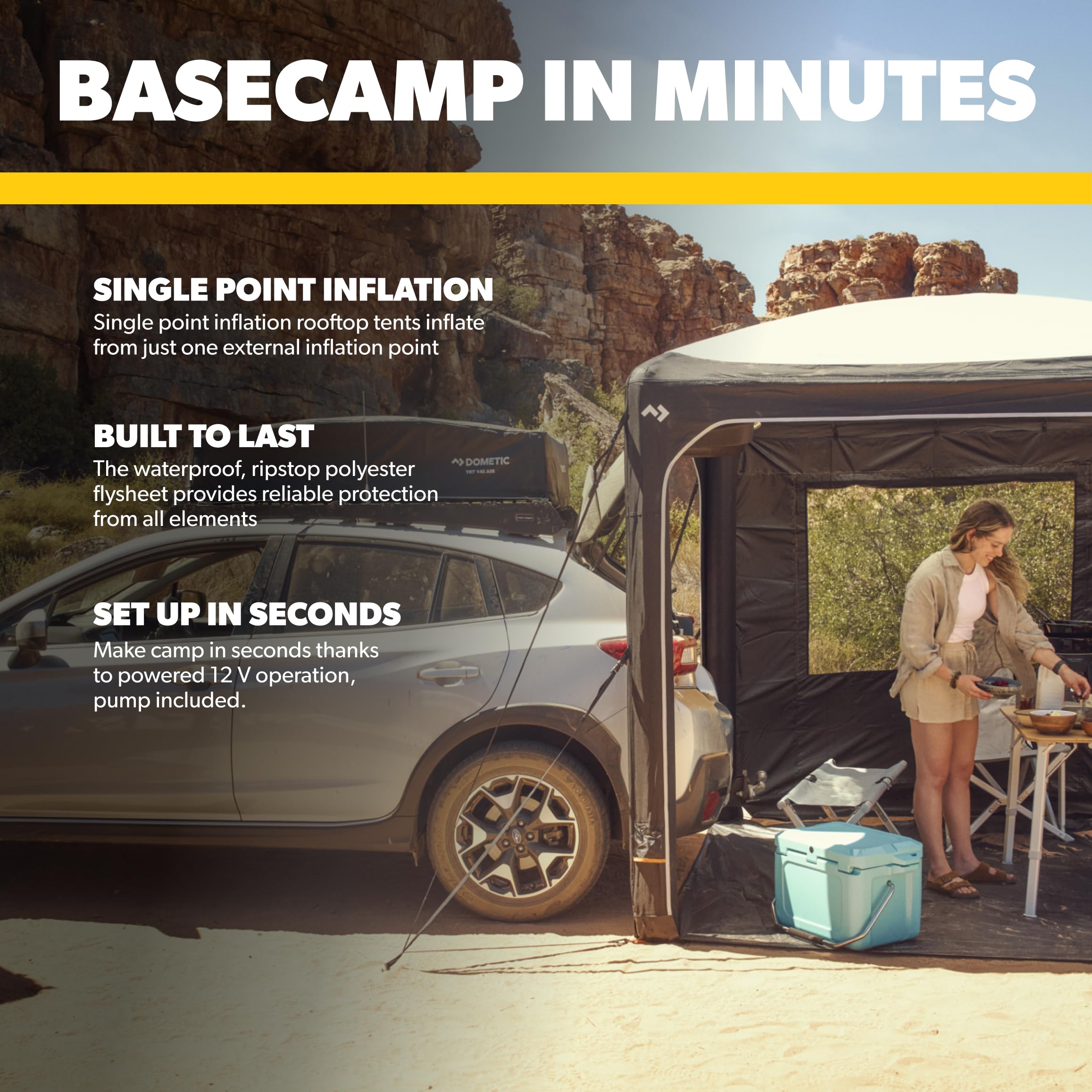Dometic 2 Hub Redux Inflatable Shelter – Lightweight, Eco-Friendly, and Perfect for Outdoor Activities