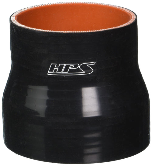 HPS Silicone HTSR-275-350-BLK High Temperature 4-ply Reinforced Reducer Coupler Hose, 50 PSI Maximum Pressure, 3" Length, 2-3/4" > 3-1/2" ID, Black