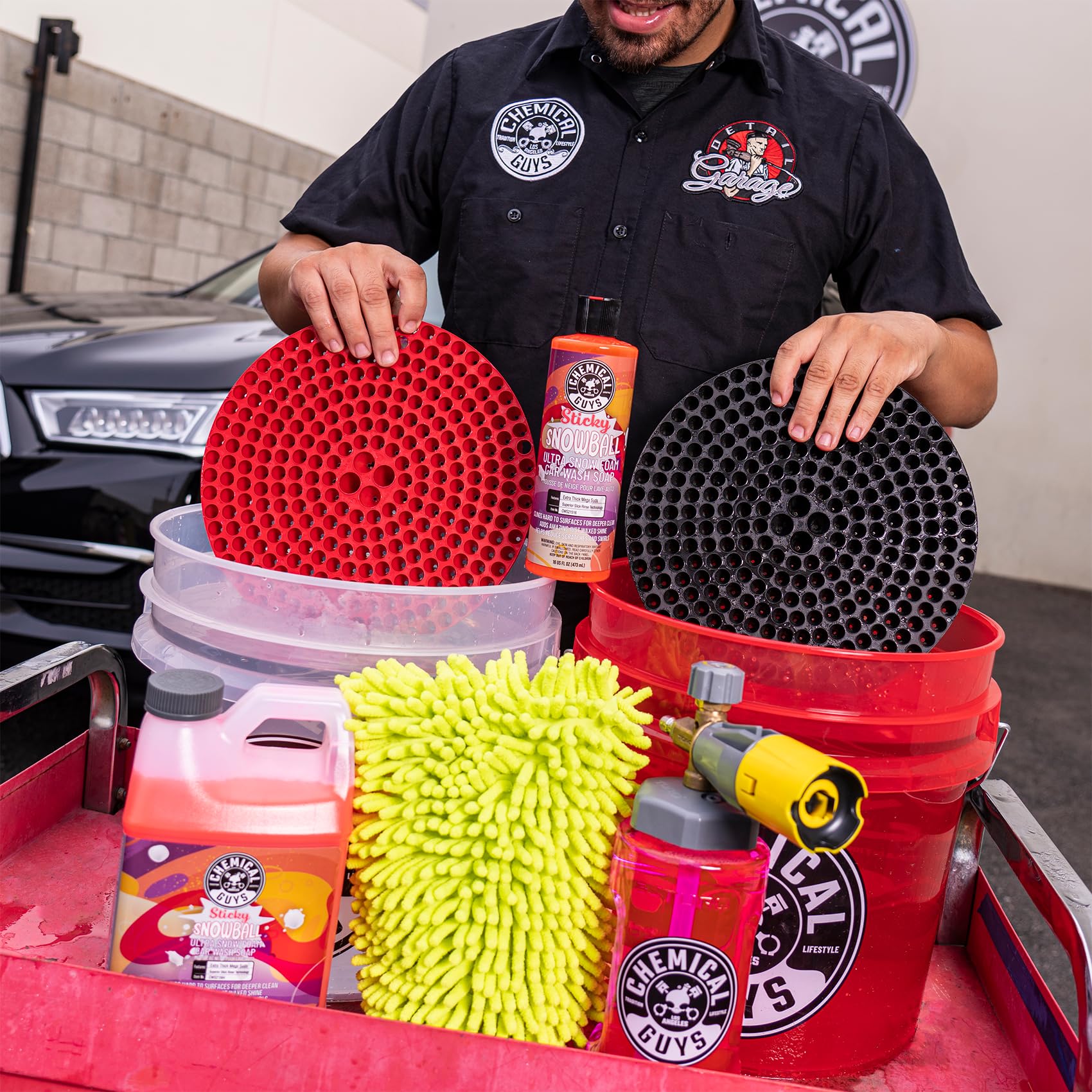 Chemical Guys Sticky Snowball CWS21516 Ultra Snow Foam Car Wash Soap (Works with Foam Cannons or Bucket Washes) Safe for Cars, Trucks, Motorcycles, RVs & More 16 fl oz, Cherry Scent