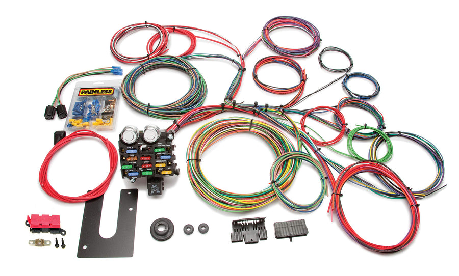 Classic Painless Performance 10102 Customizable Chassis Harness, Key in Dash, 21 Circuits