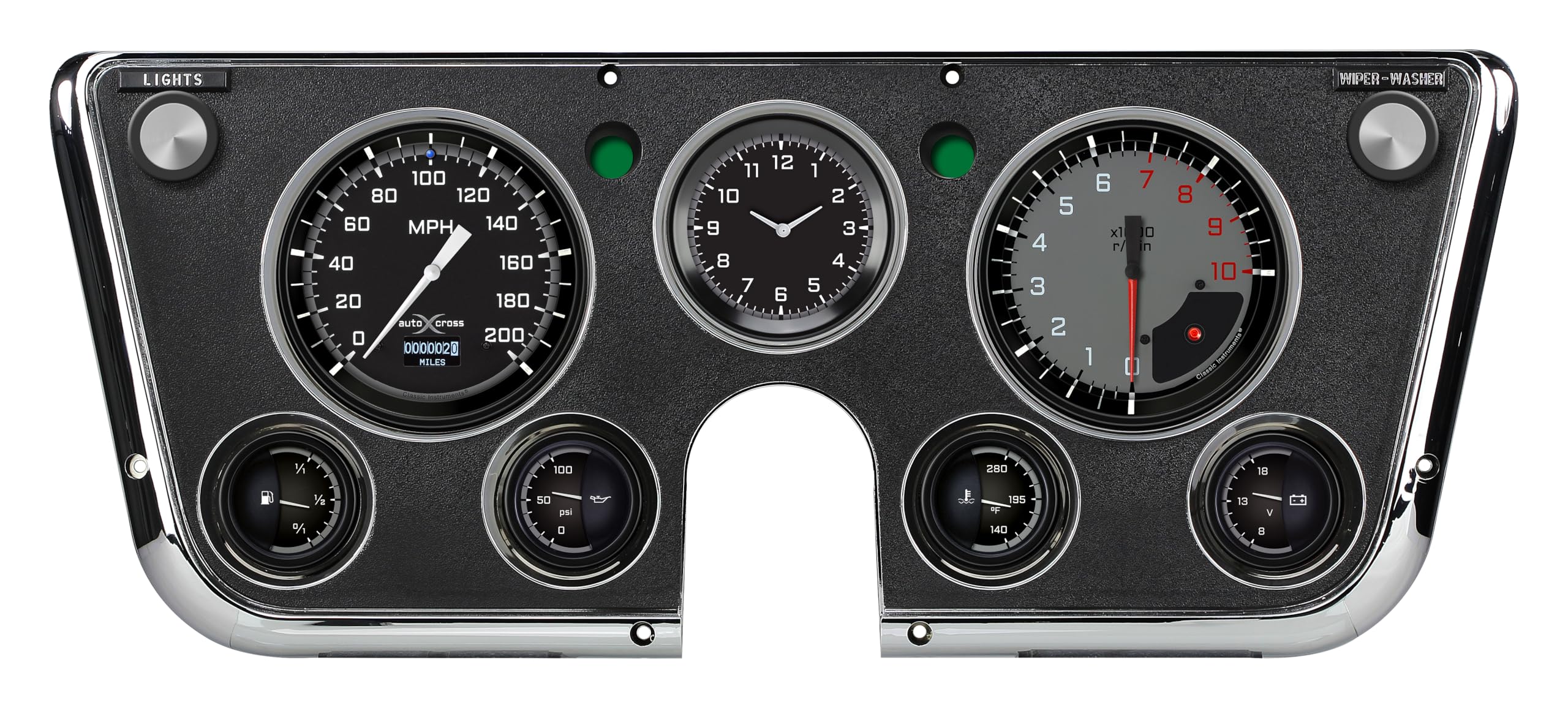 Classic Instruments Autocross Gray CT67DAXG Gauge Set LED Odometer 1967-1972 Chevy/Gmc Truck