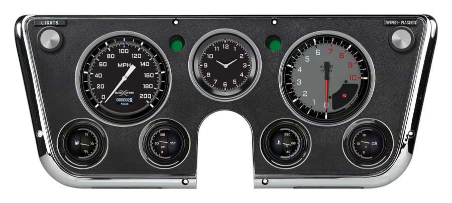 Classic Instruments Autocross Gray CT67DAXG Gauge Set LED Odometer 1967-1972 Chevy/Gmc Truck