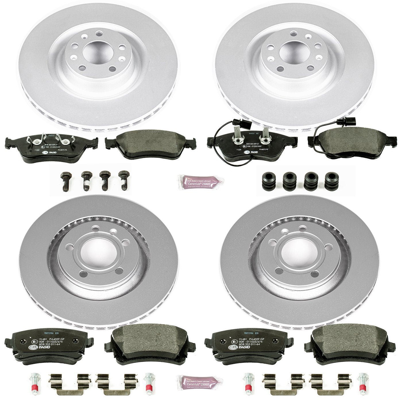 Power Stop ESK4008 Euro-Stop Front & Rear Brake Kit Audi Volkswagen For Audi A8 Quattro 2003-2010, Volkswagen Phaeton 2004-2006 [Model Specific]
