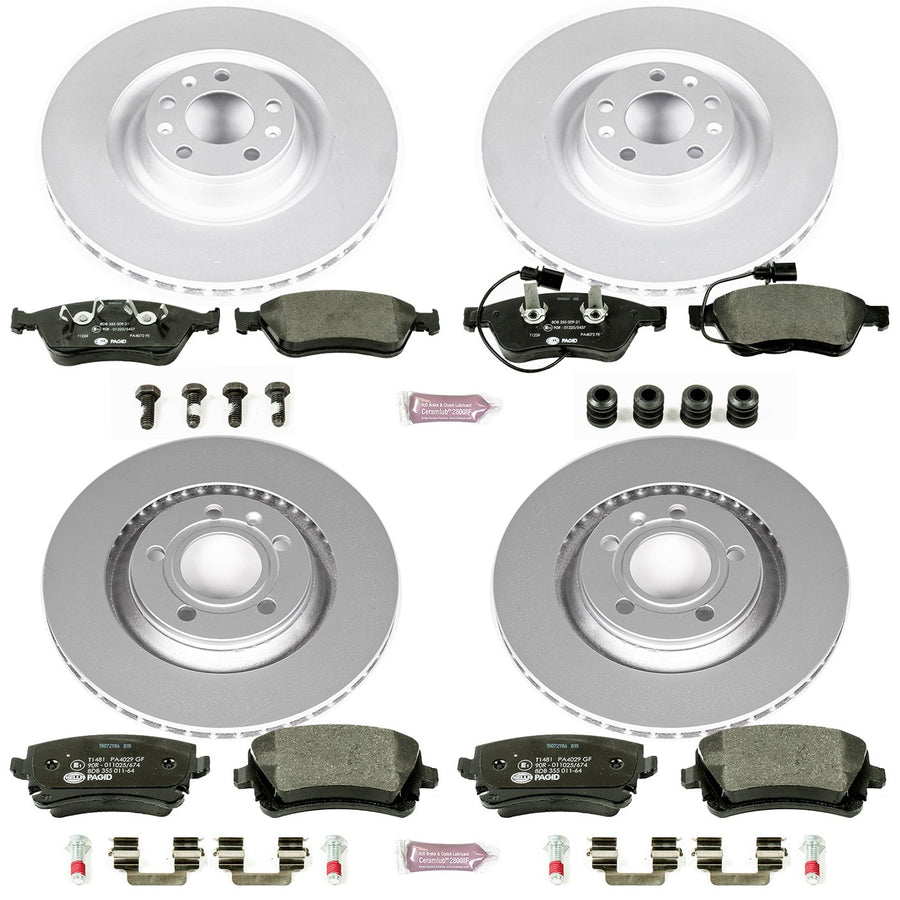 Power Stop ESK4008 Euro-Stop Front & Rear Brake Kit Audi Volkswagen For Audi A8 Quattro 2003-2010, Volkswagen Phaeton 2004-2006 [Model Specific]
