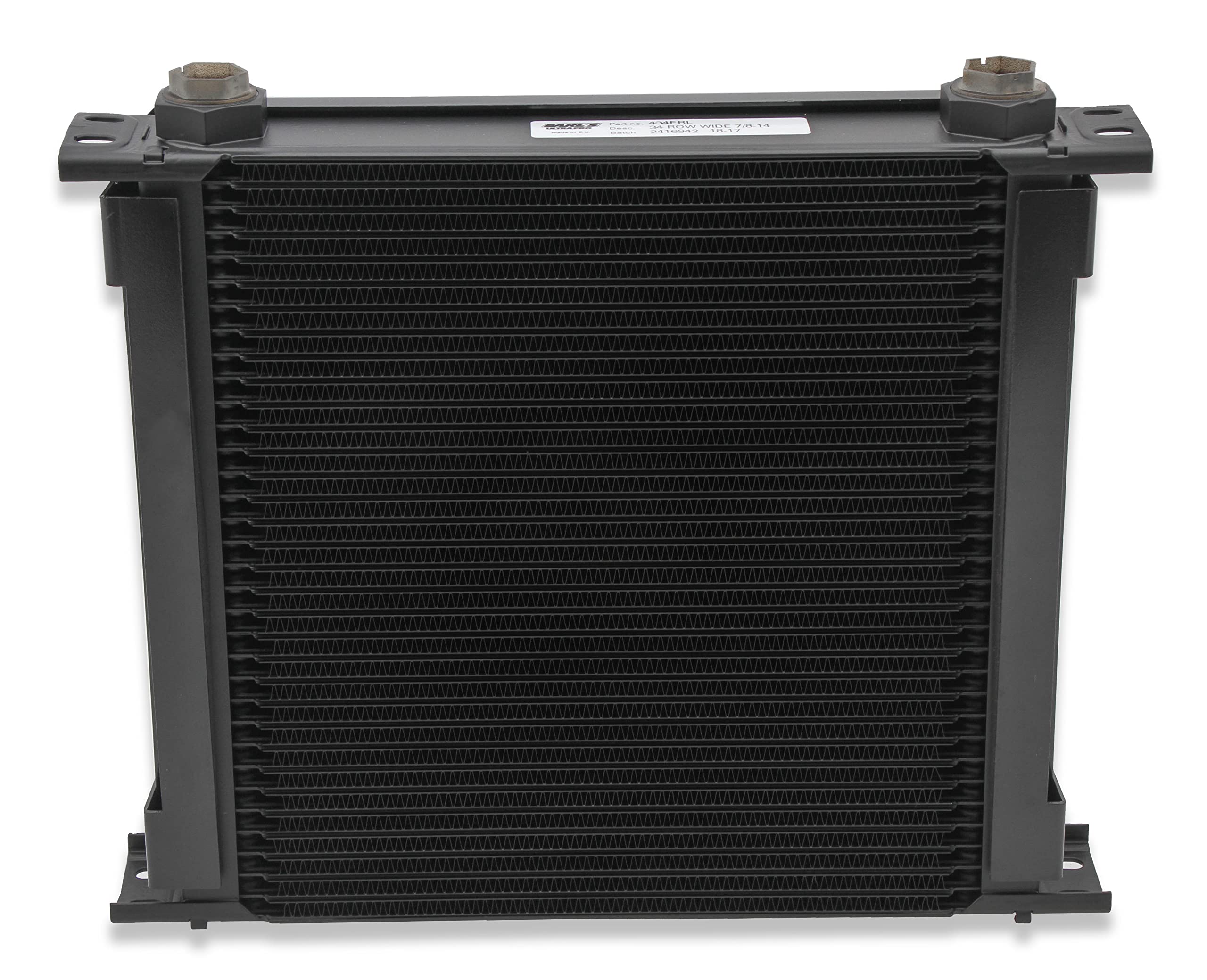 Earl's UltraPro Oil Cooler w/Fan Pack FP434ERL - Black - 34 Rows - Wide Cooler - 10 O-Ring Boss Female Ports