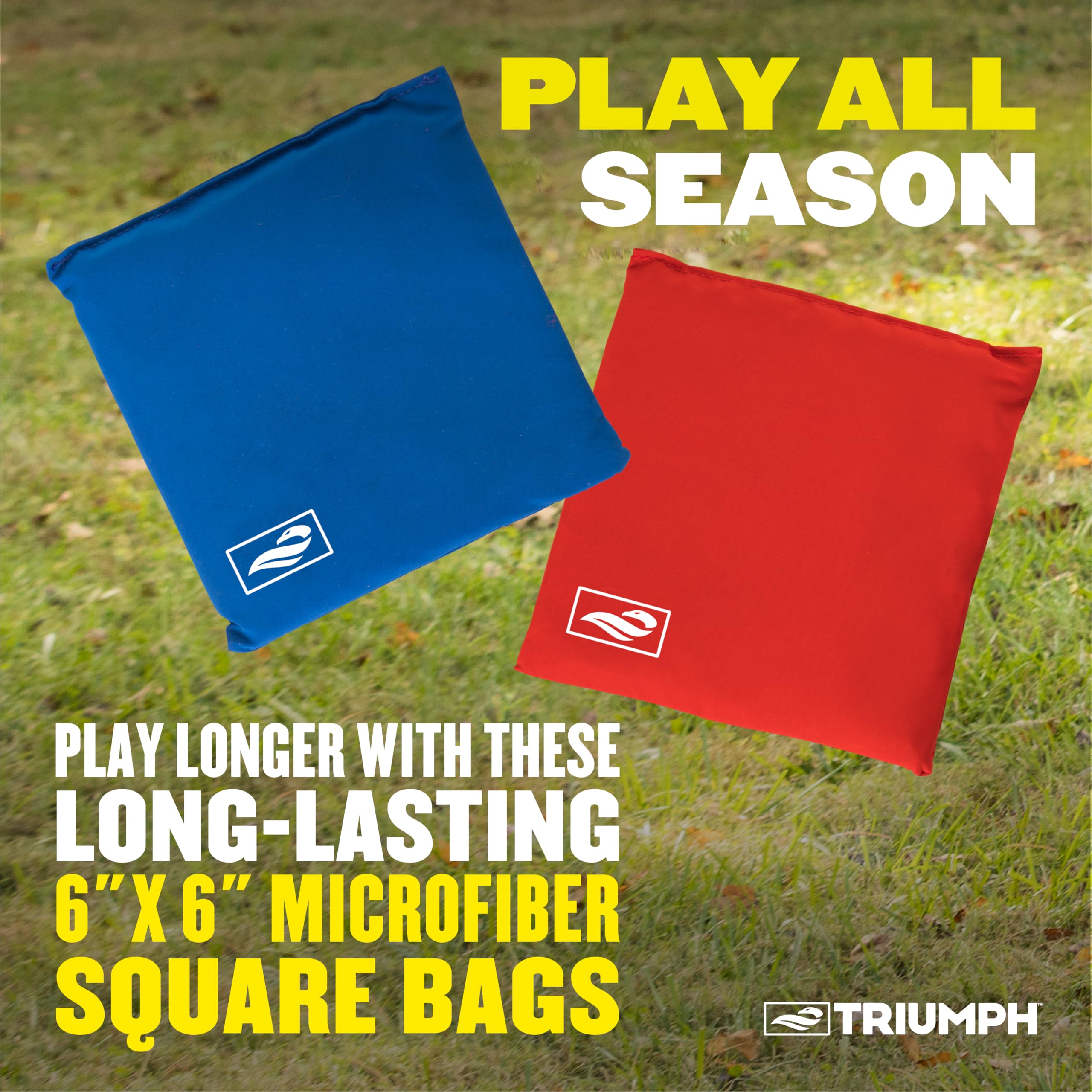 Classic TRIUMPH SPORTS USA Cornhole Bags - Includes Eight 12.5oz Cornhole Bags and Carry Tub