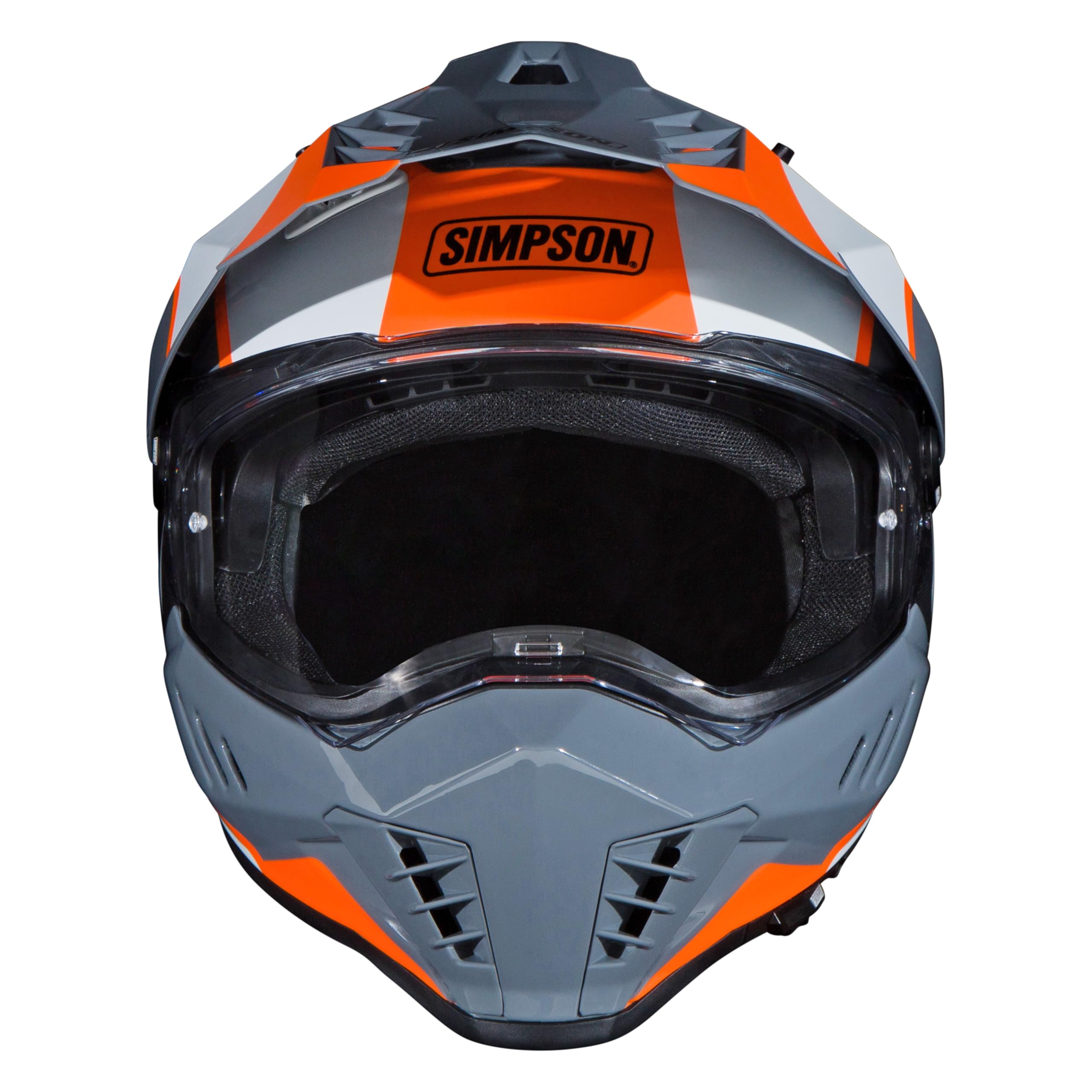Simpson Bandit Xcursion Motorcycle Helmet - BC Orange - Large | Off Road Dirt Bike UTV Motocross ATV | Full Face | Removable Peak | Clear Pinlock Anti-Fog Visor Shield | DOT ECE Certified (XBBAOWLG)