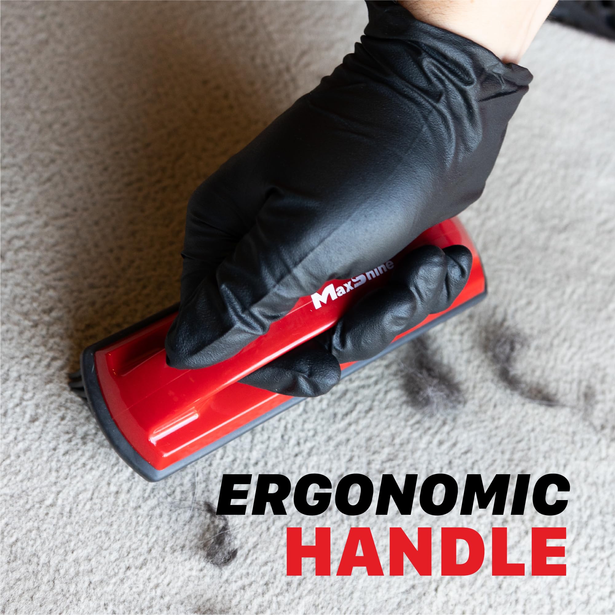 Maxshine Carpet Universal Car Lint & Hair Removal Brush - Electrostatic Rubber Bristles - Efficiently Removes Pet Hair from Dogs, Cats & Other Interiors & Carpets - Easy-to-Clean