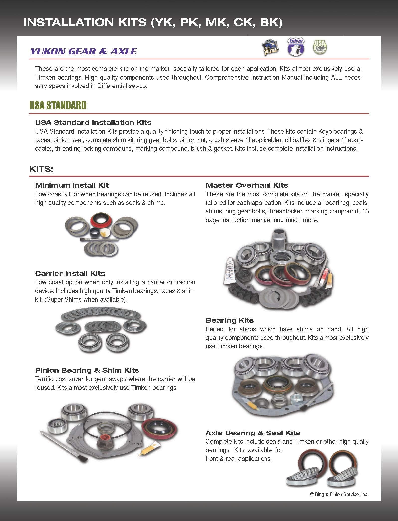 Differential Master Overhaul Rebuild Kit USA Standard Gear for