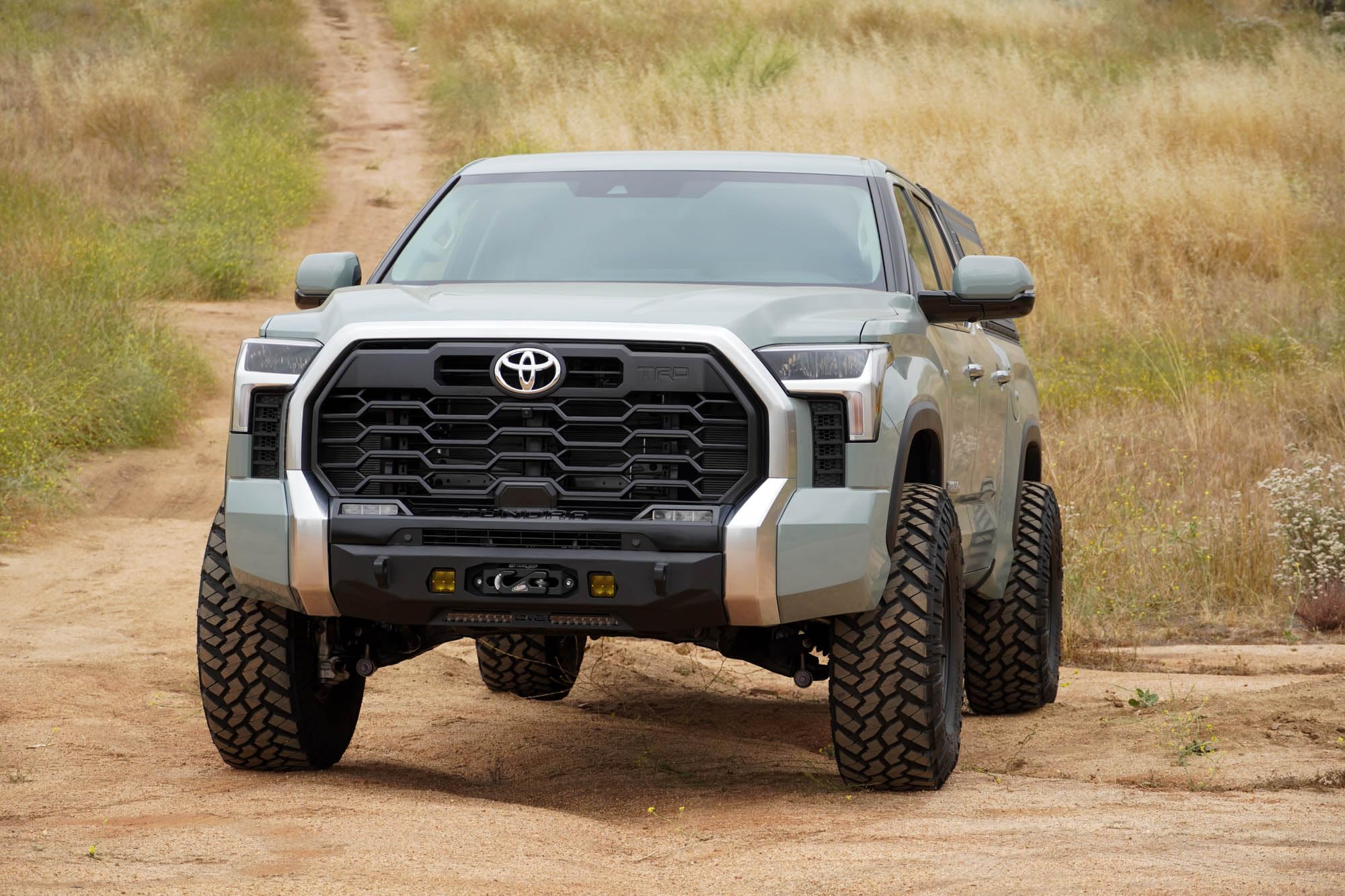 Front Bumper Centric Series for the 2022-2025 Toyota Tundra All Trim Levels | Center Mount Factory Style Bumper | Compatible with Factory Air Dam, Adaptive Cruise, & Parking Sensors | DV8 Offroad