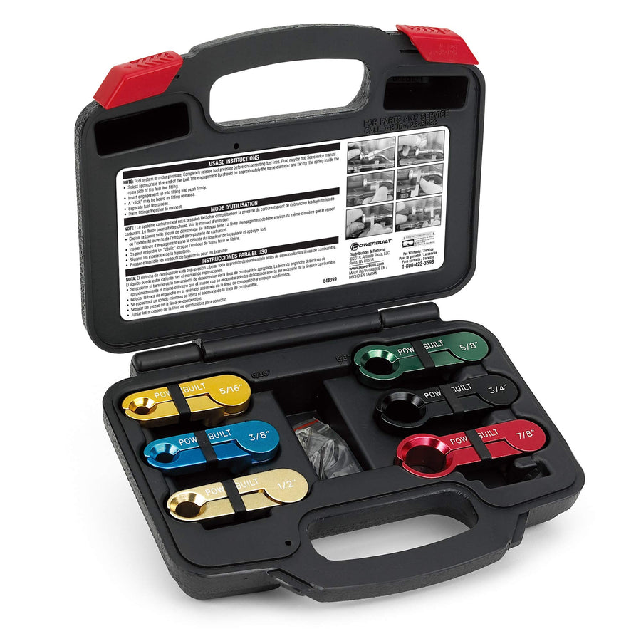 Master Powerbuilt Disconnect Tool Set, 6 Piece Kit, Couplings, Fuel Lines, Filters, AC, Air Conditioning Tools, Storage Case - 648399