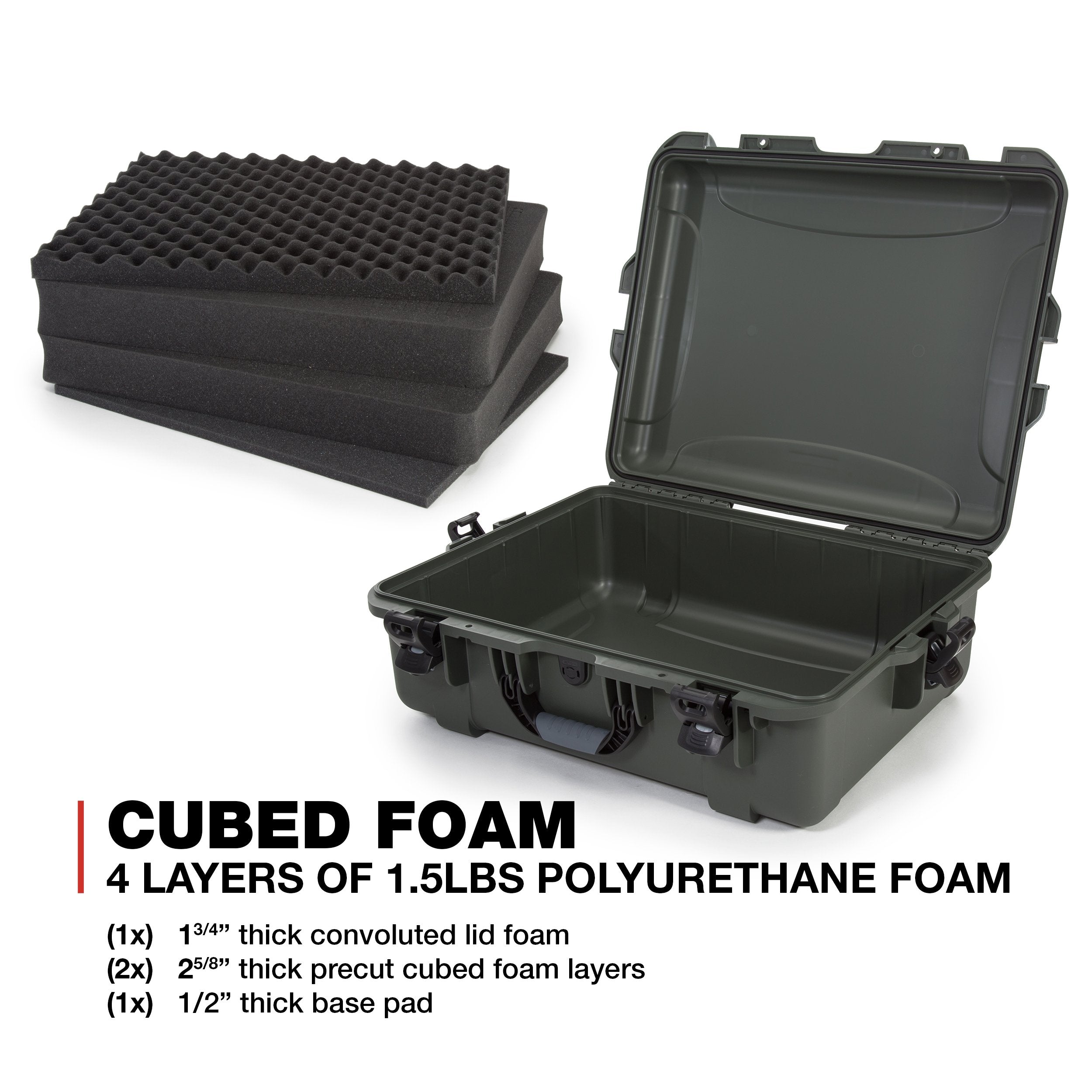 Waterproof Nanuk 945 Hard Case with Foam Insert - Olive