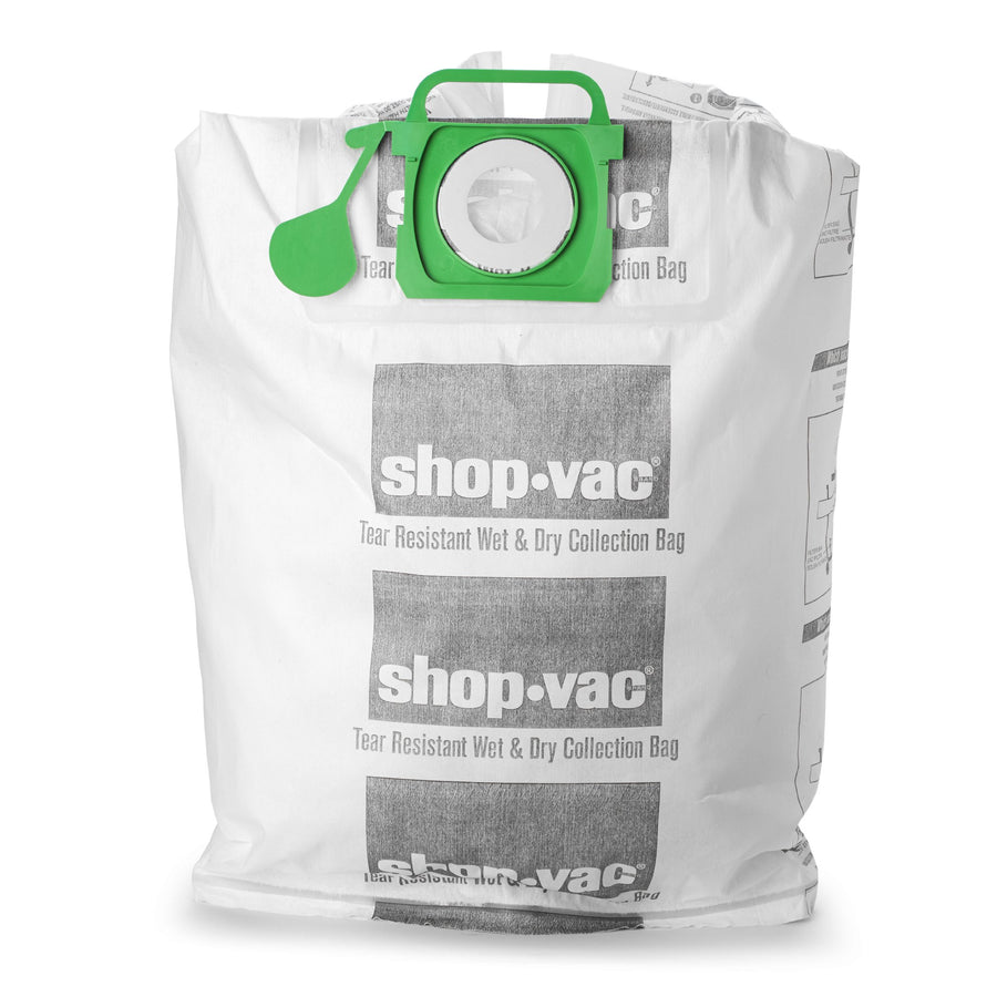 Wet/Dry Shop-Vac 9021633 Genuine Tear Resistant Collection Filter Bags, 12-20 gallon, White