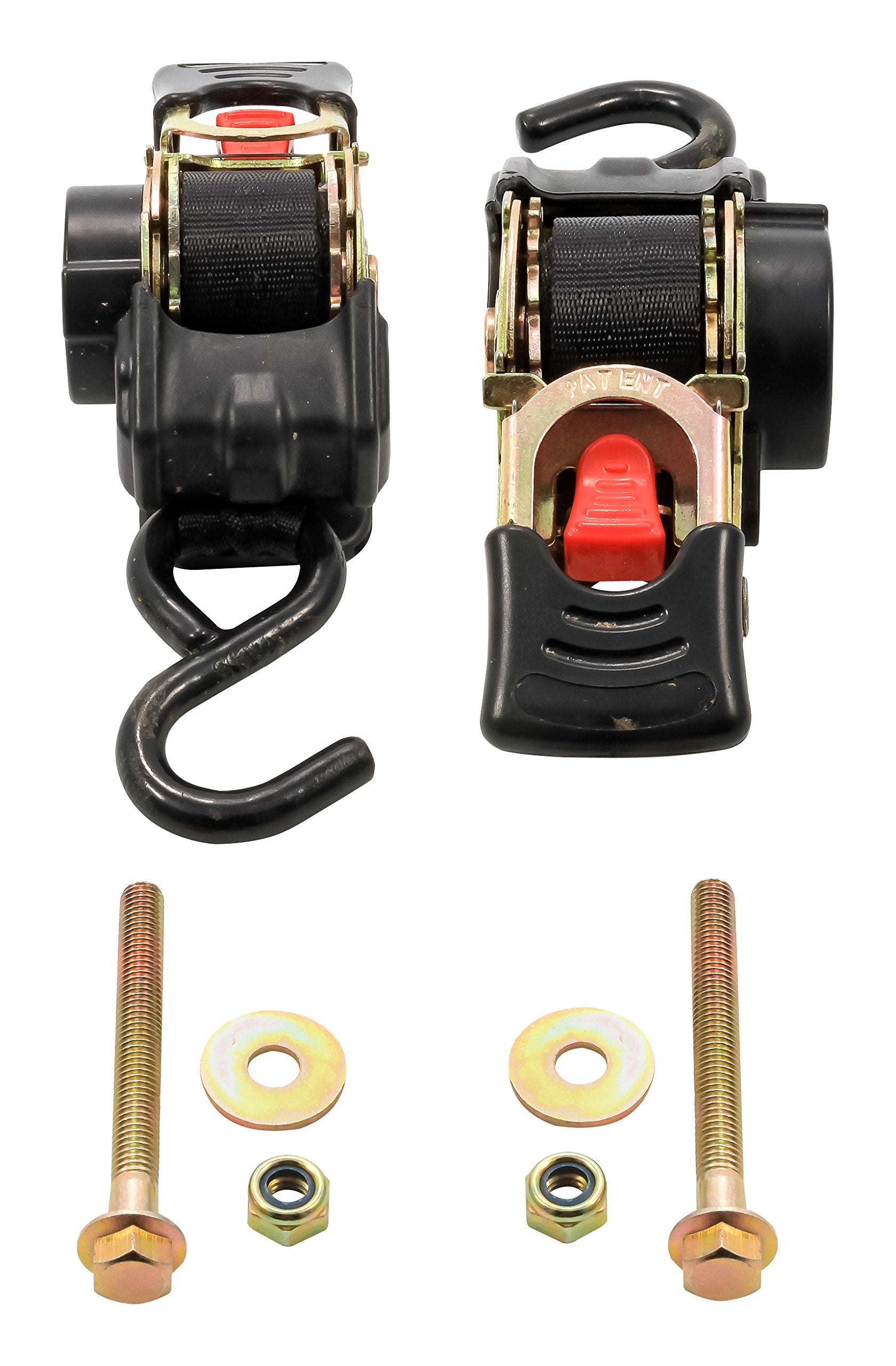 Retractable Camco Transom Tie Down Strap - Secures Your Boat While Traveling |Bolt-On Design |1,500 lb. Break Strength | Measures 1” W, 5 ½ ’ L |Durable & Corrosion Resistant Design - (50032)