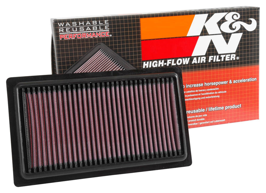 K&N Engine Air Filter: Replacement Car Air Filter, Washable, Clean Every 75,000 Miles, Reusable, Premium: Compatible with 2014-2019 HYUNDAI (i20 II), 33-3052