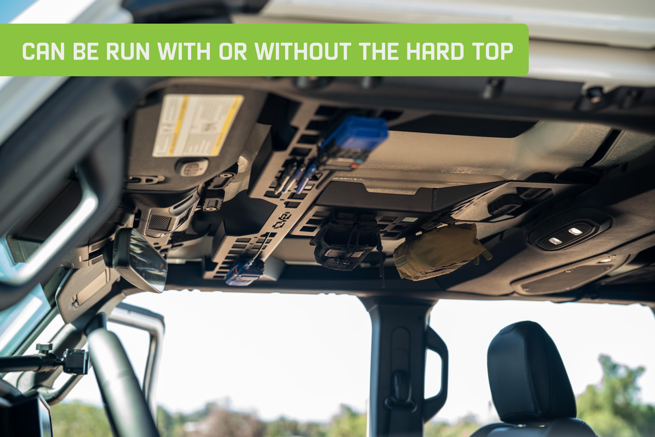 Offroad DV8 Overhead Molle Panel for 2018-2025 Jeep Wrangler & Gladiator | Provides Secure Storage for Your Off-Road & Daily Gear | Rigid Fitment | Black Powder Coated Finish | Durable Steel Design